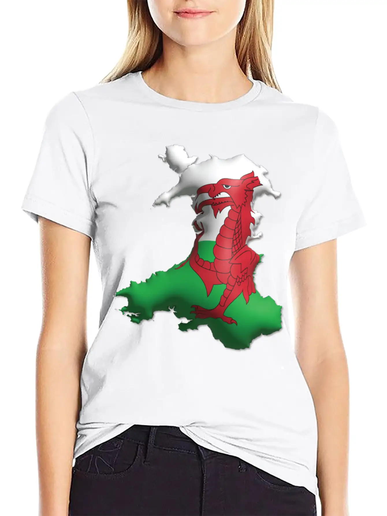 Wales - 3D Flag Map Unisex Casual T-Shirt – Clean Design For Daily Comfort