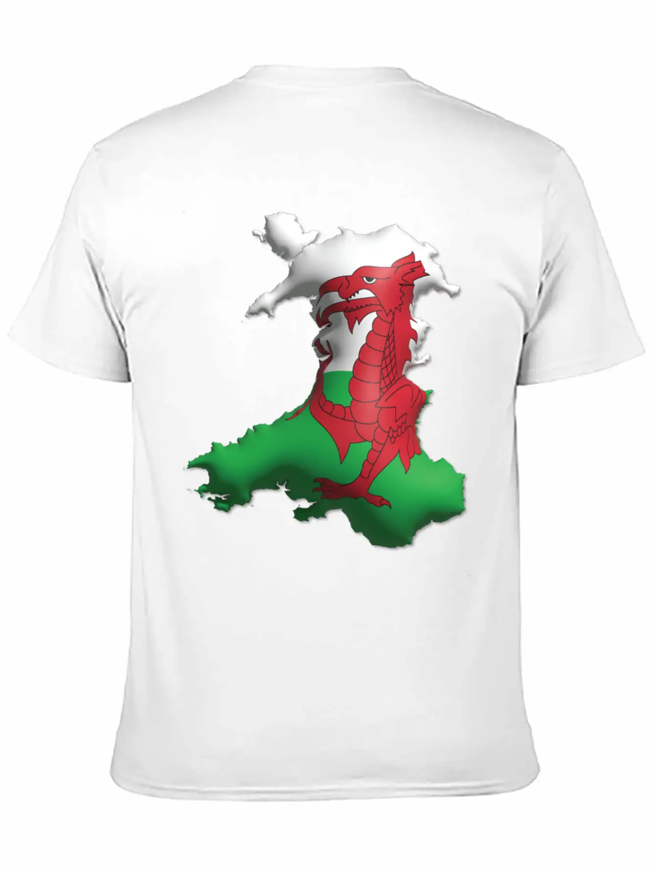 Wales - 3D Flag Map Unisex Casual T-Shirt – Clean Design For Daily Comfort