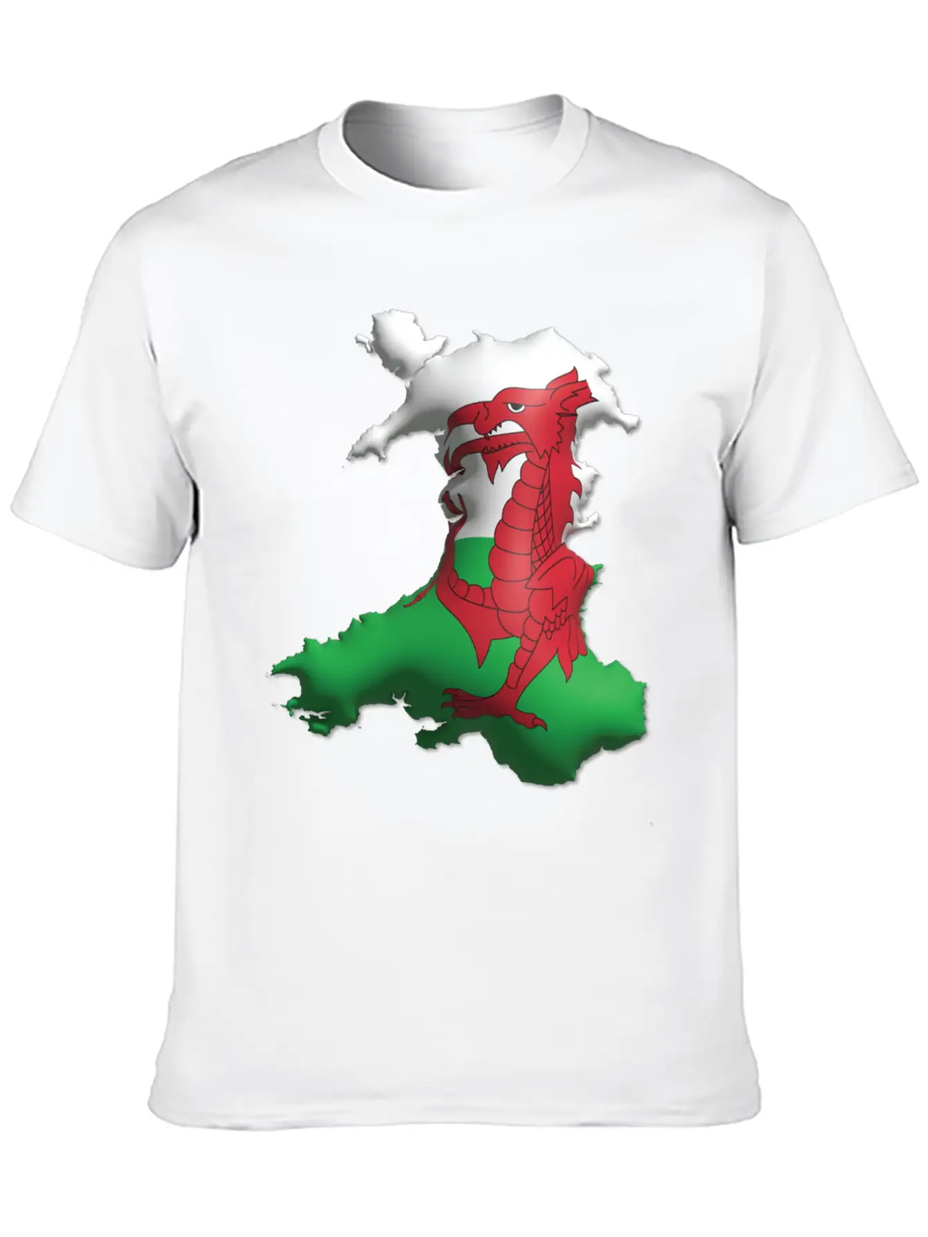 Wales - 3D Flag Map Unisex Casual T-Shirt – Clean Design For Daily Comfort