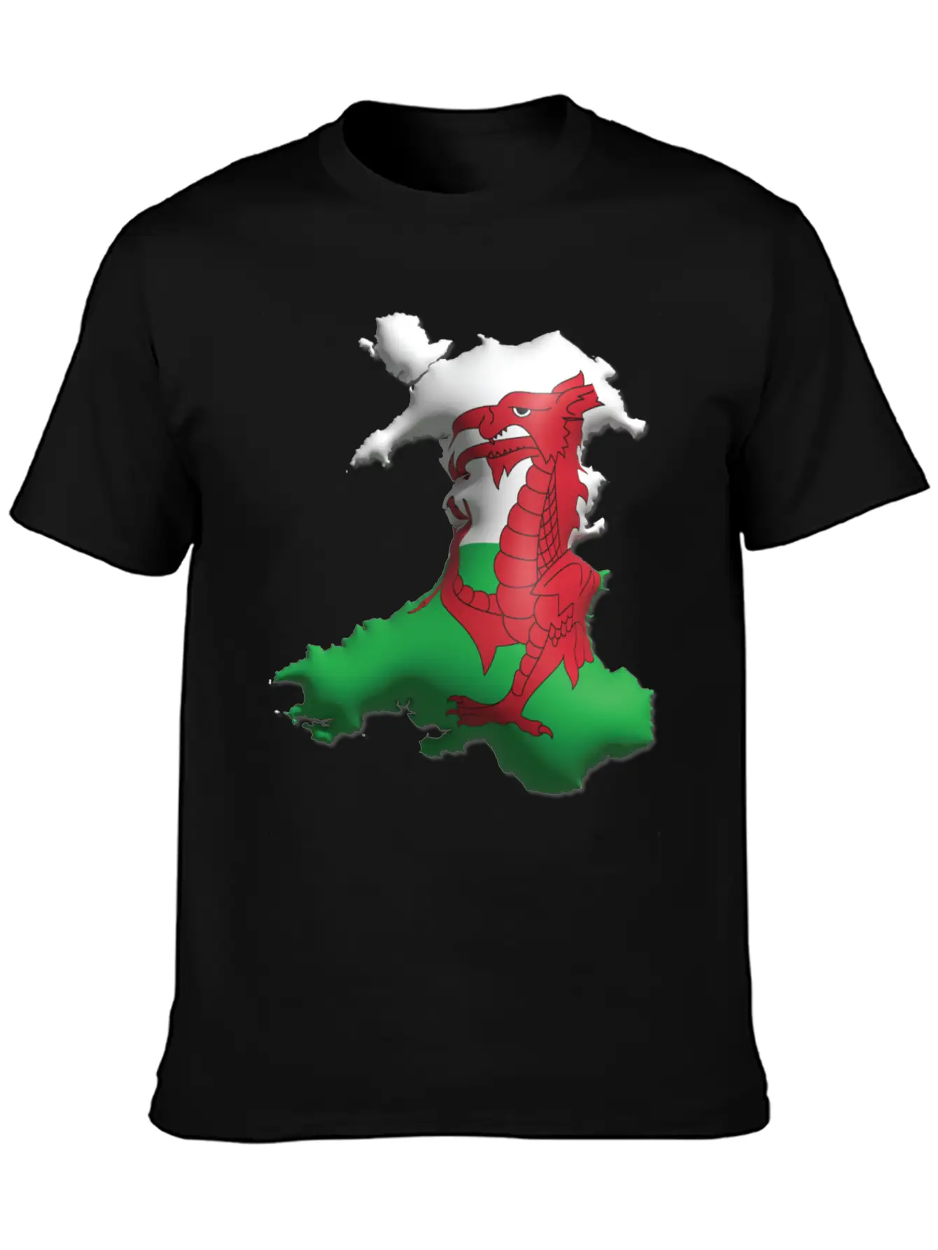 Wales - 3D Flag Map Unisex Casual T-Shirt – Clean Design For Daily Comfort