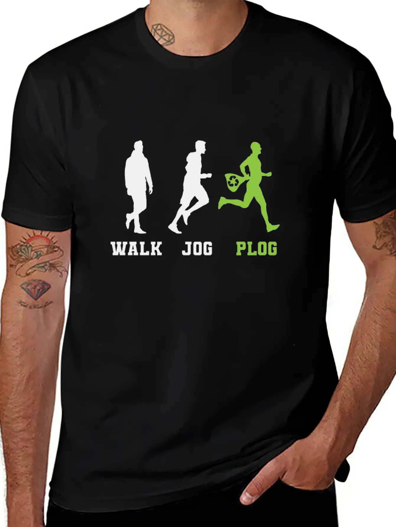 Walk Jog Plogging Unisex Short Sleeve Soft Cotton T-Shirt – Casual Everyday Wear