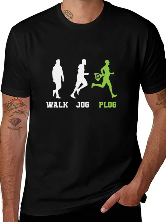 Walk Jog Plogging Unisex Short Sleeve Soft Cotton T-Shirt – Casual Everyday Wear