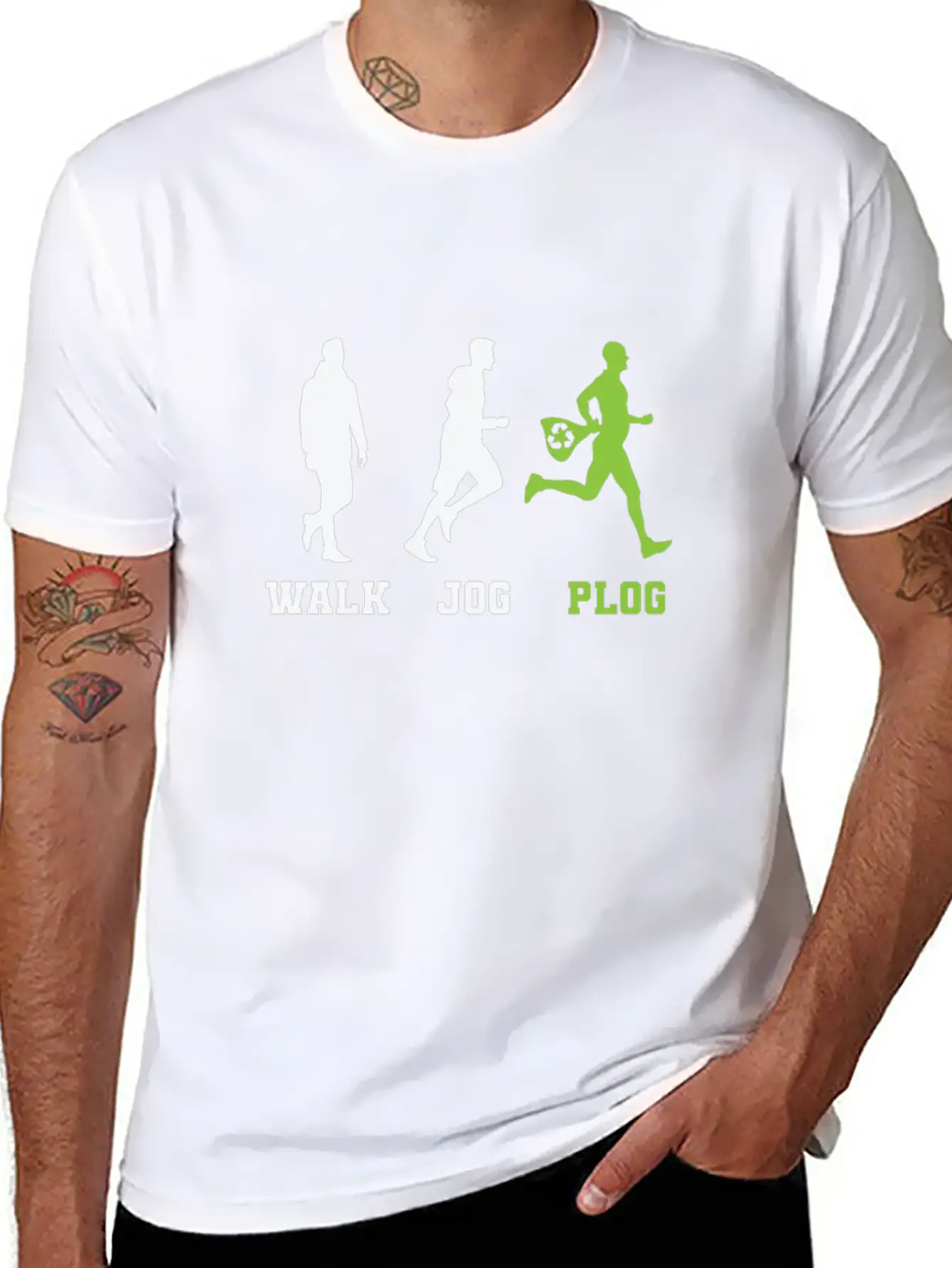 Walk Jog Plogging Unisex Short Sleeve Soft Cotton T-Shirt – Casual Everyday Wear