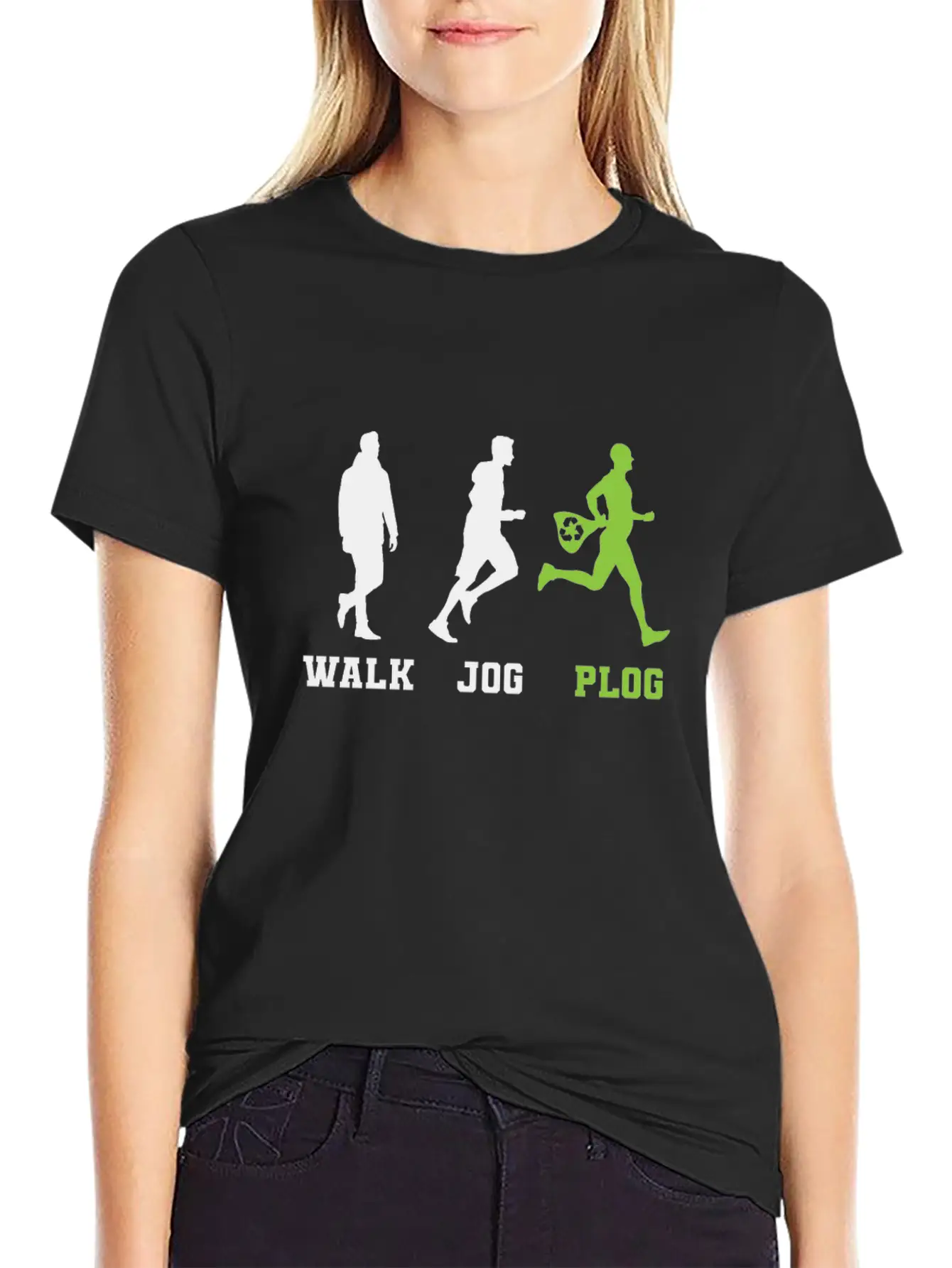 Walk Jog Plogging Unisex Short Sleeve Soft Cotton T-Shirt – Casual Everyday Wear