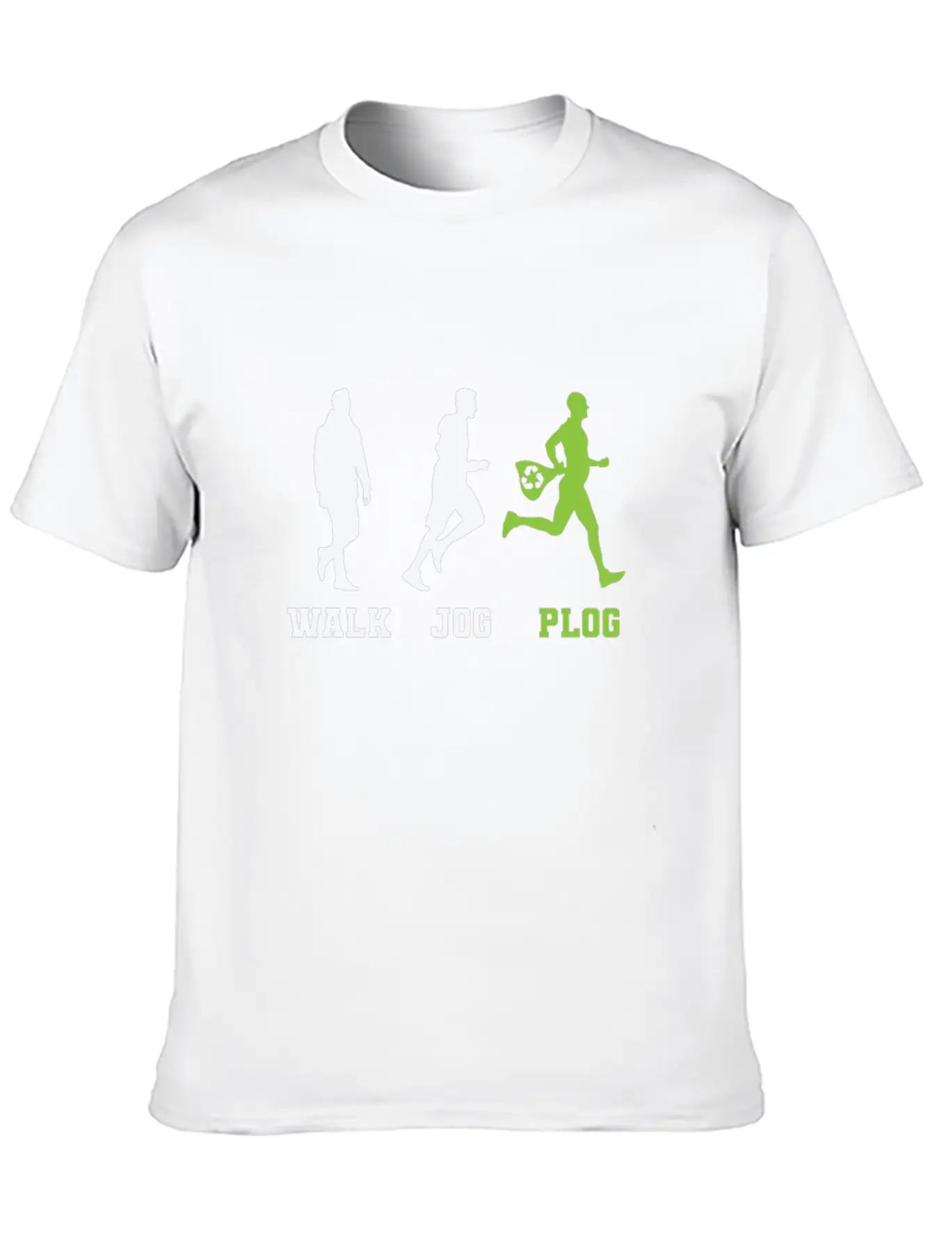 Walk Jog Plogging Unisex Short Sleeve Soft Cotton T-Shirt – Casual Everyday Wear