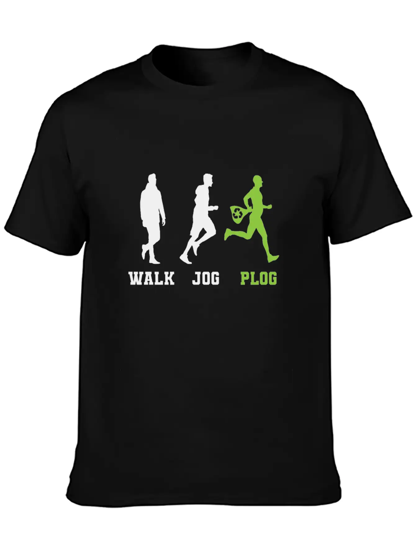 Walk Jog Plogging Unisex Short Sleeve Soft Cotton T-Shirt – Casual Everyday Wear