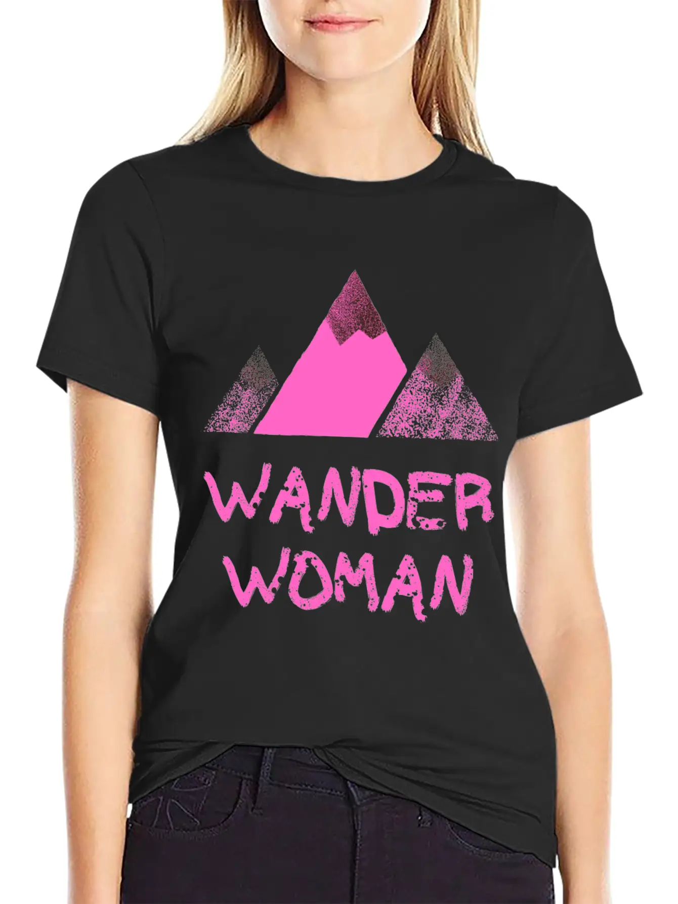 WANDER WOMAN Mountain Peak Timeless Short Sleeve Tee – Comfy And Minimalist Design