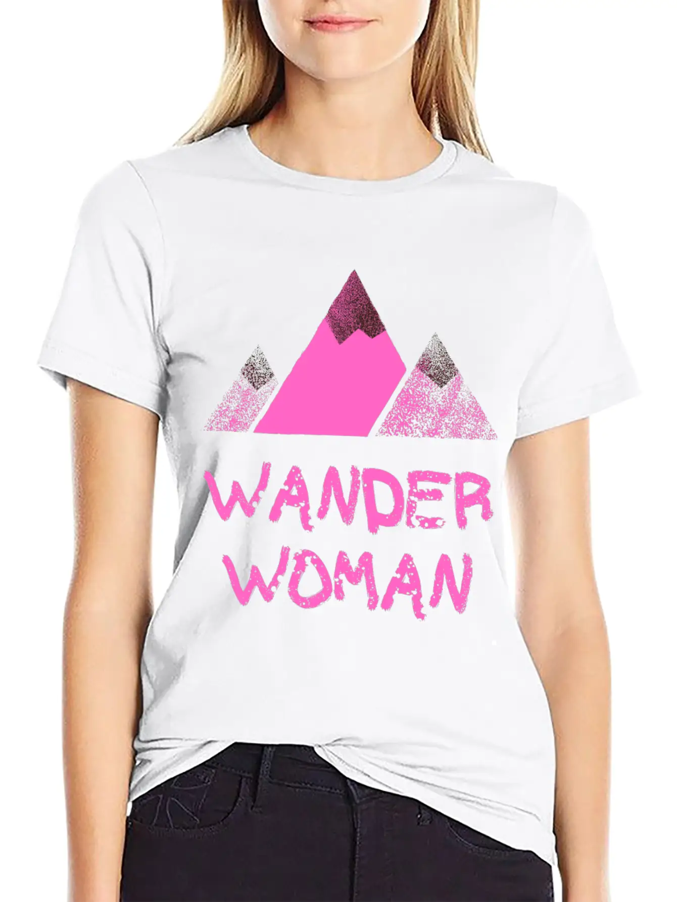 WANDER WOMAN Mountain Peak Timeless Short Sleeve Tee – Comfy And Minimalist Design
