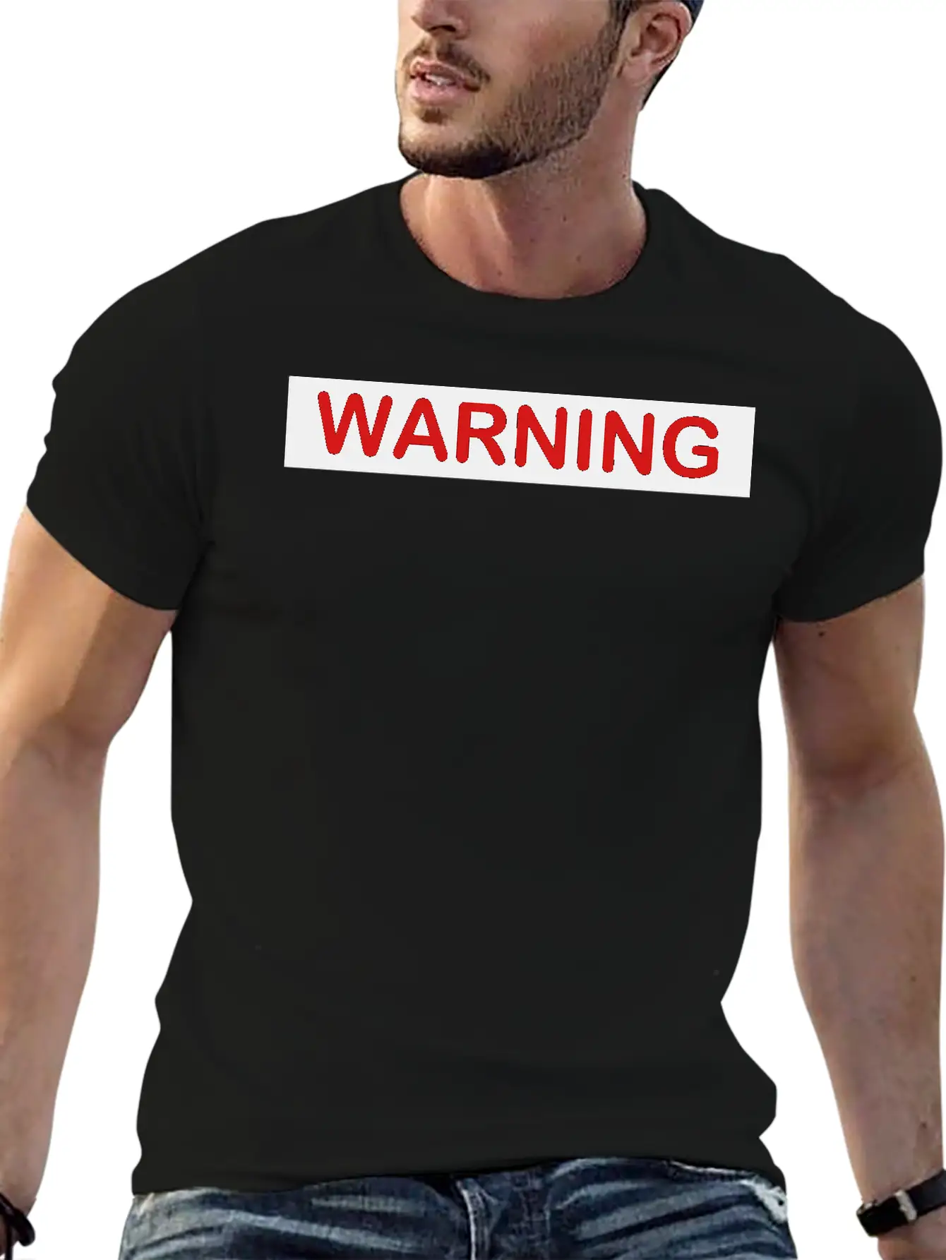 Warning Filled Stylish Everyday T-Shirt – Unisex Basic Cotton Tee