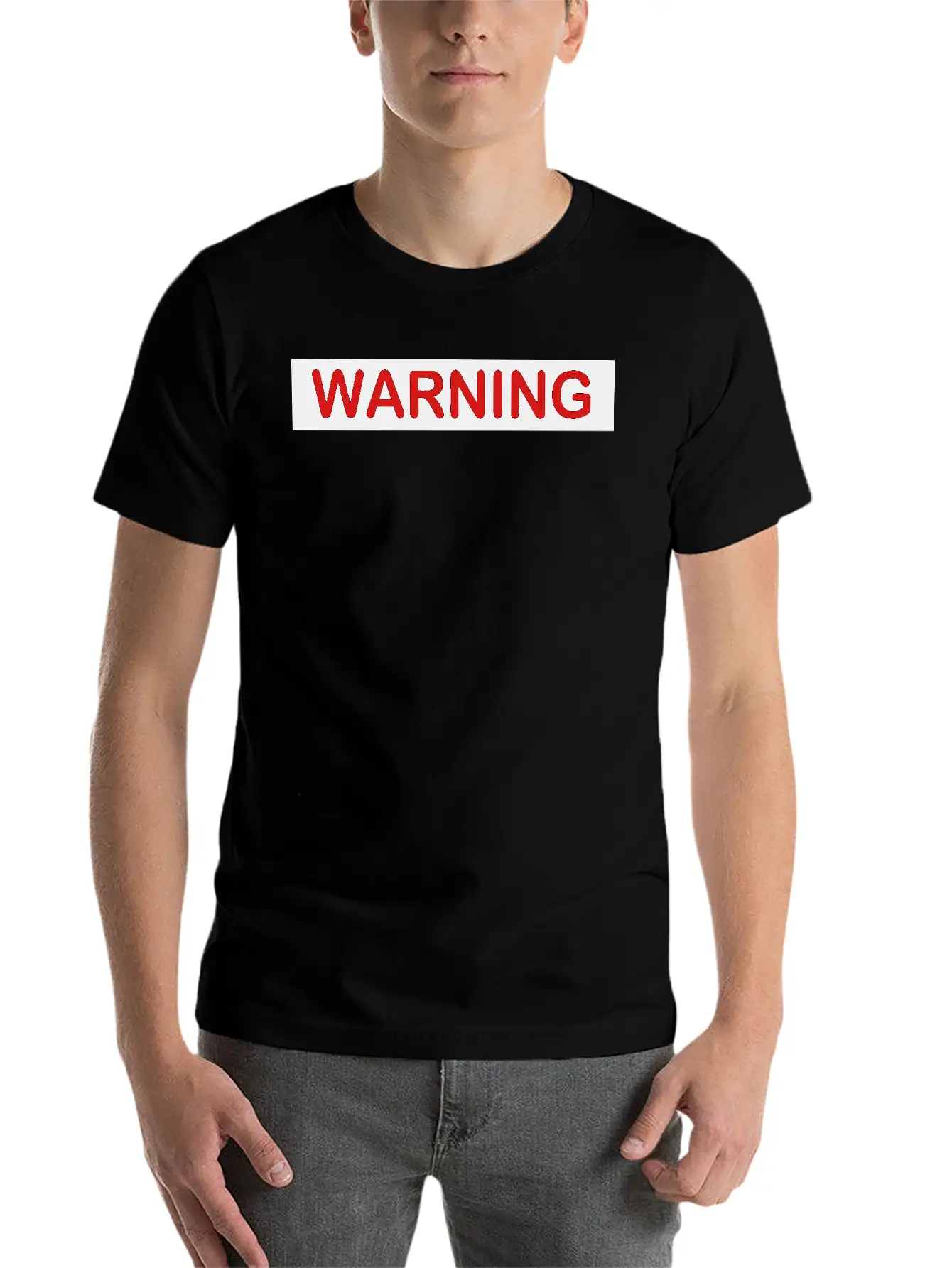 Warning Filled Stylish Everyday T-Shirt – Unisex Basic Cotton Tee