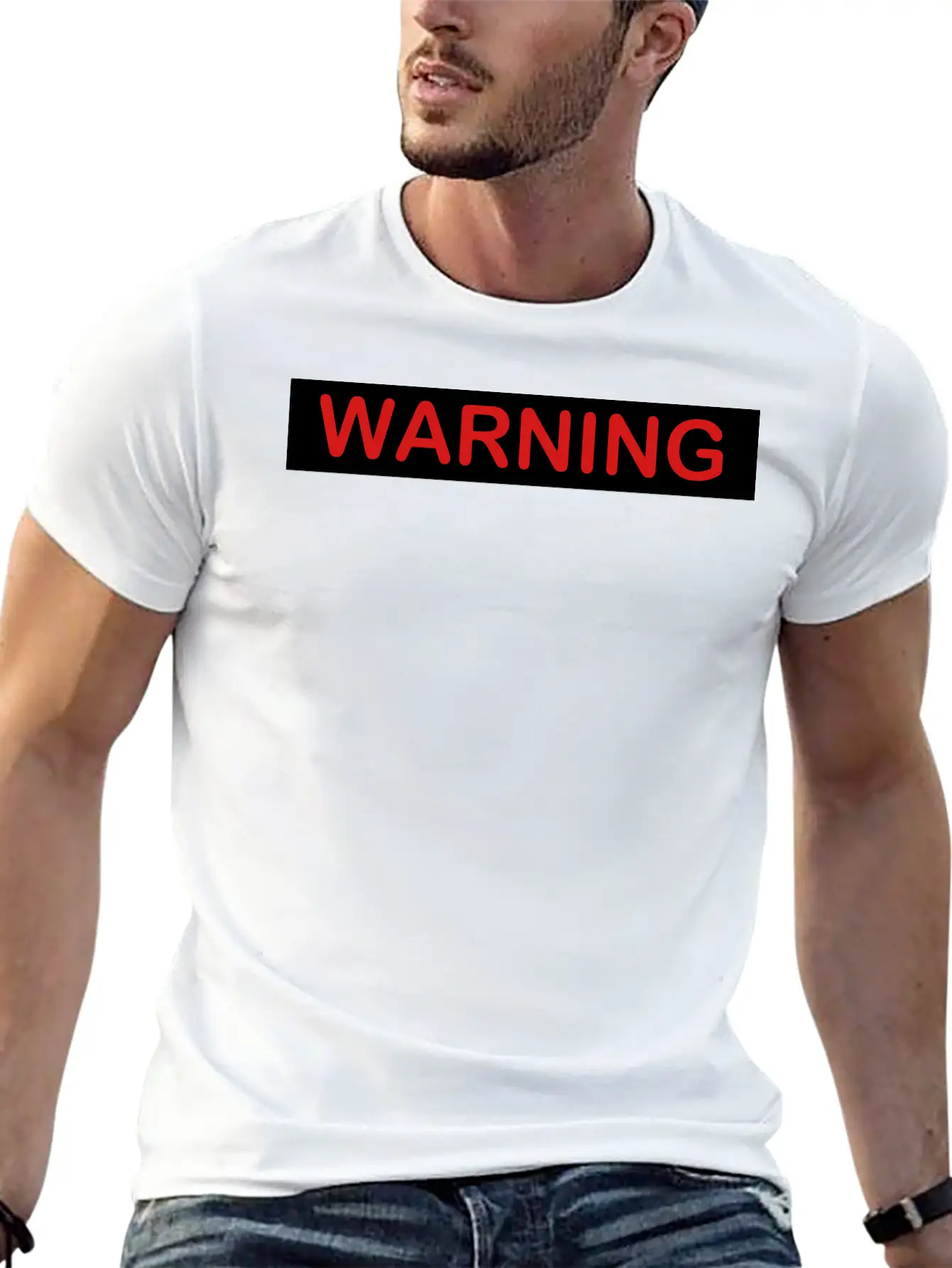 Warning Filled Stylish Everyday T-Shirt – Unisex Basic Cotton Tee