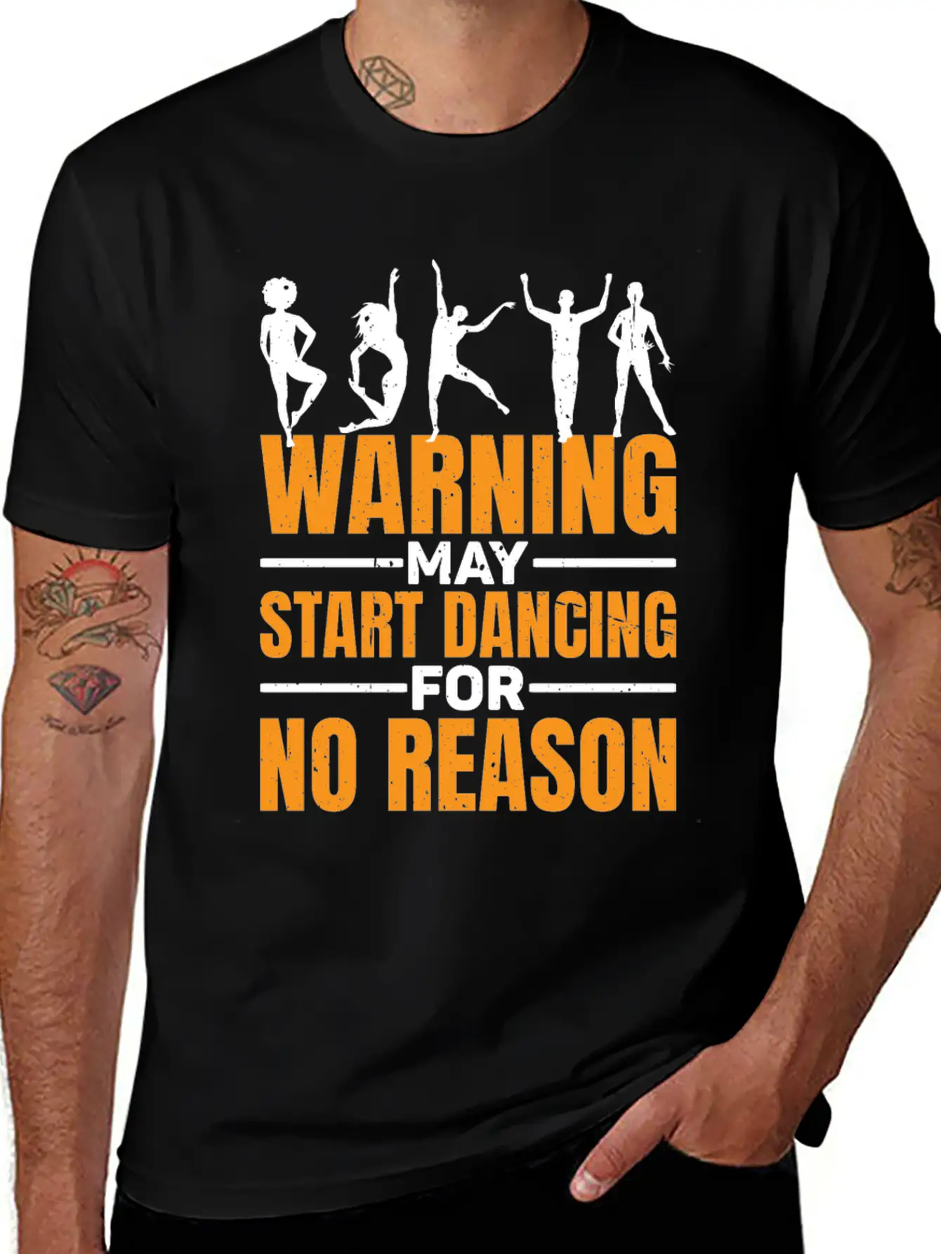 Warning May Start Dancing For No Reason 7 Unisex Short Sleeve Soft Cotton T-Shirt – Casual Everyday Wear