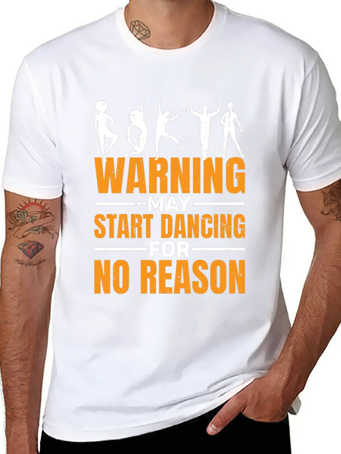 Warning May Start Dancing For No Reason 7 Unisex Short Sleeve Soft Cotton T-Shirt – Casual Everyday Wear