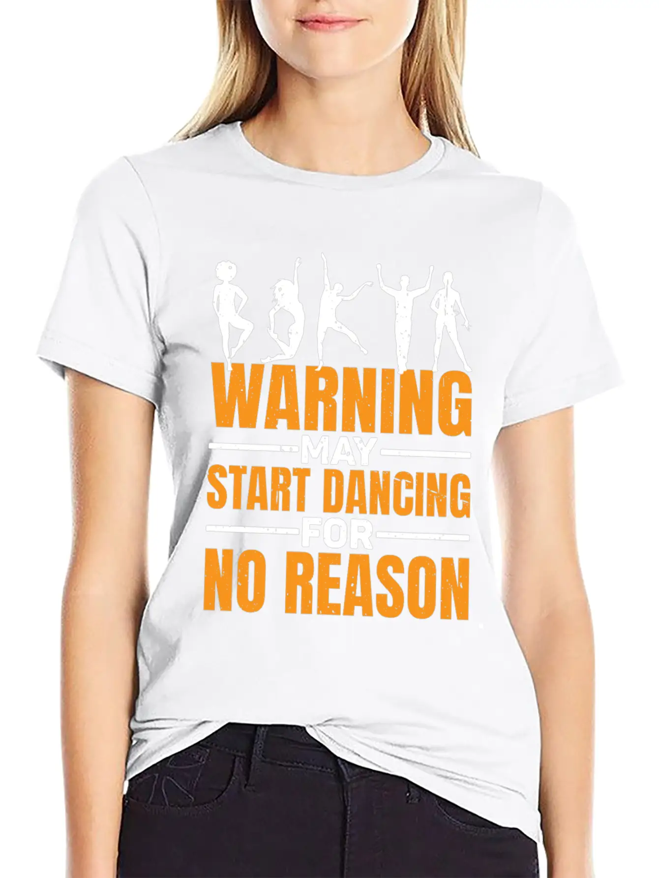 Warning May Start Dancing For No Reason 7 Unisex Short Sleeve Soft Cotton T-Shirt – Casual Everyday Wear