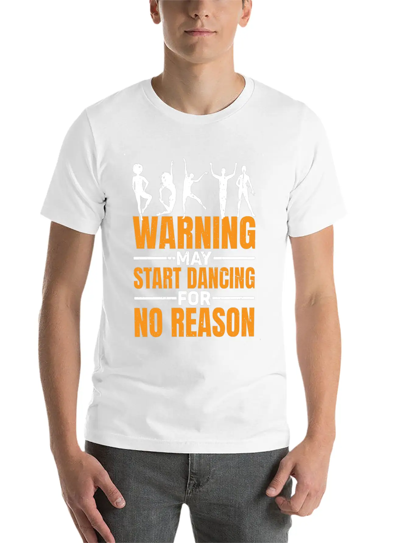 Warning May Start Dancing For No Reason 7 Unisex Short Sleeve Soft Cotton T-Shirt – Casual Everyday Wear