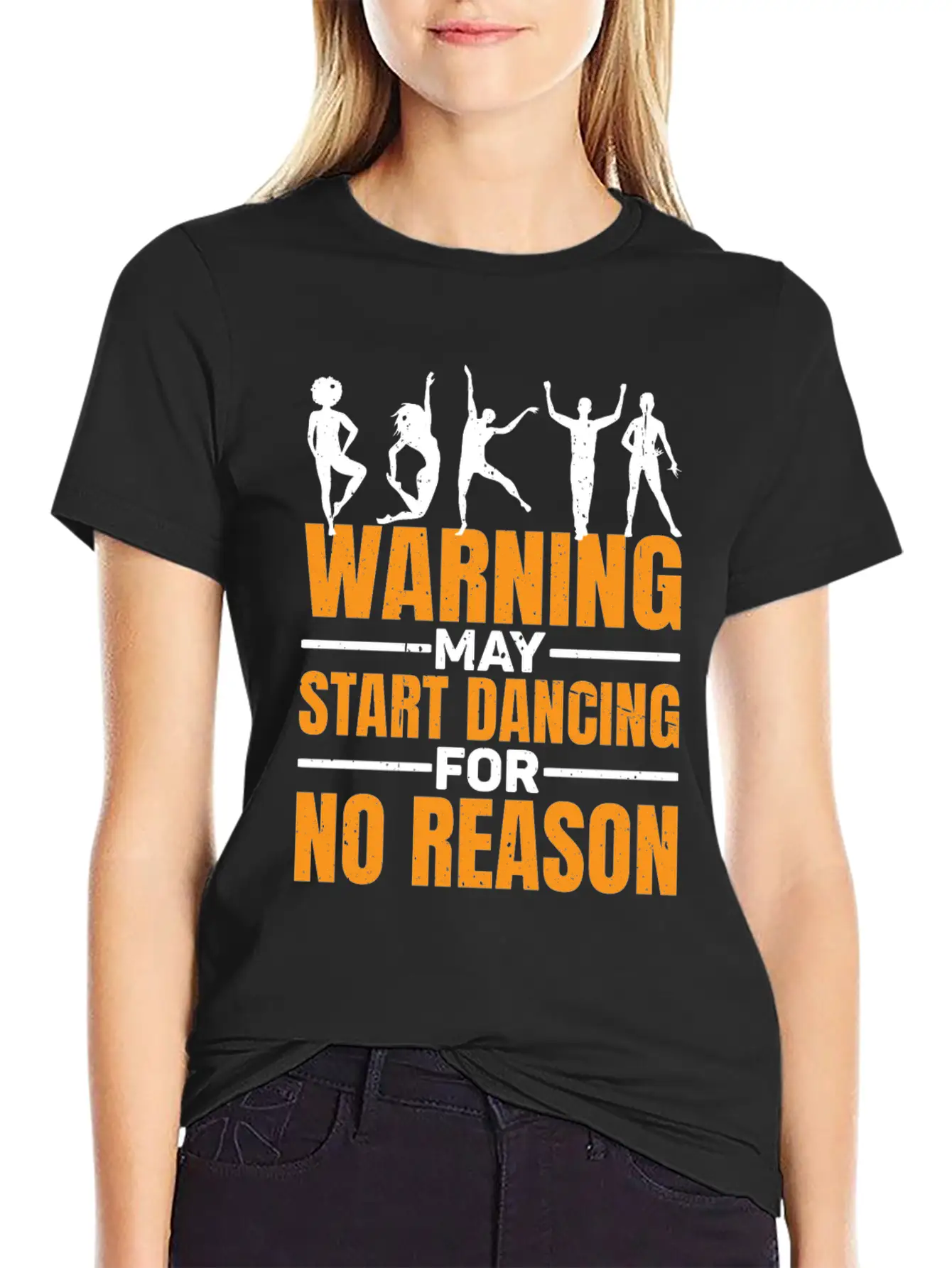 Warning May Start Dancing For No Reason 7 Unisex Short Sleeve Soft Cotton T-Shirt – Casual Everyday Wear