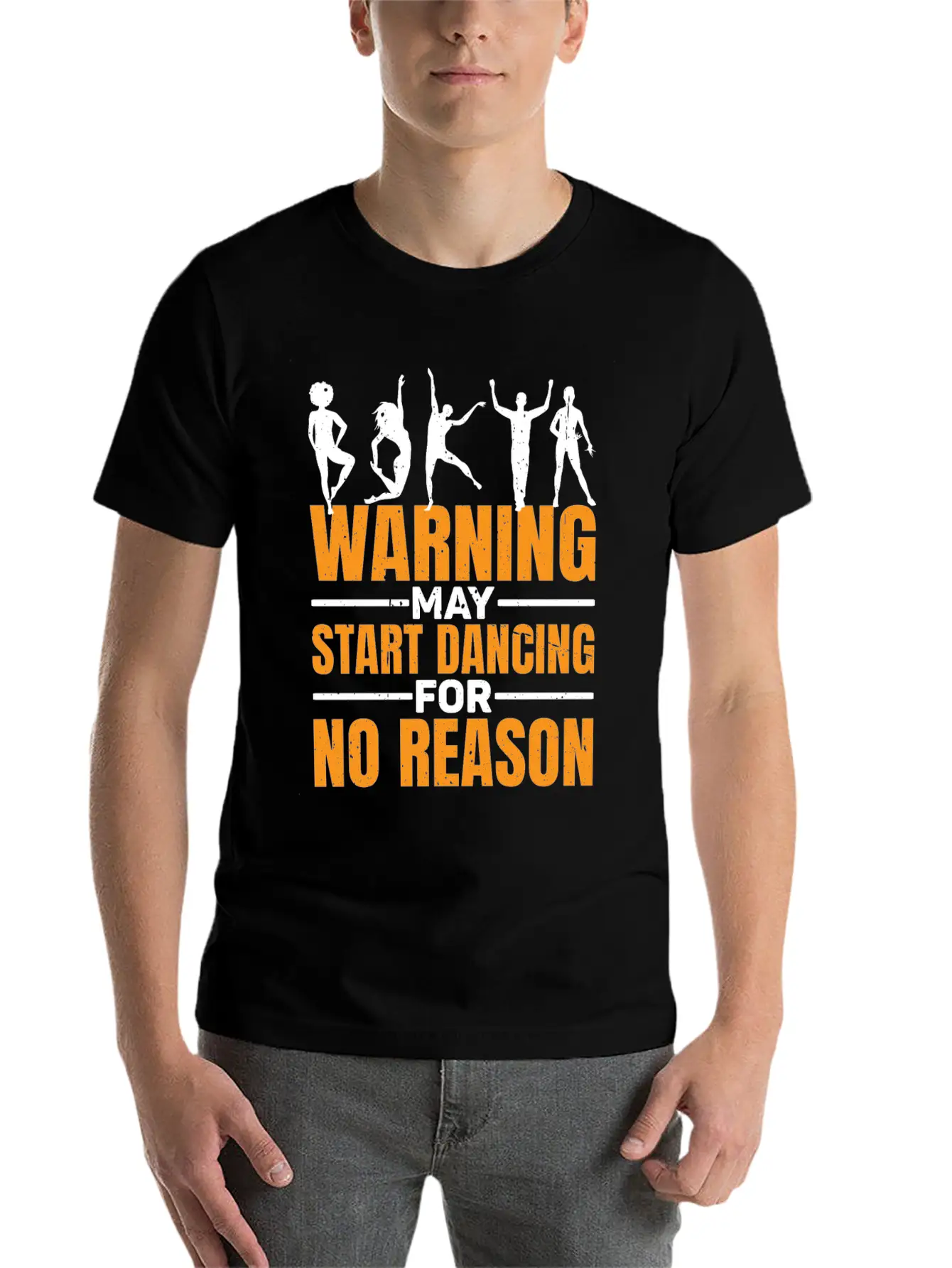 Warning May Start Dancing For No Reason 7 Unisex Short Sleeve Soft Cotton T-Shirt – Casual Everyday Wear