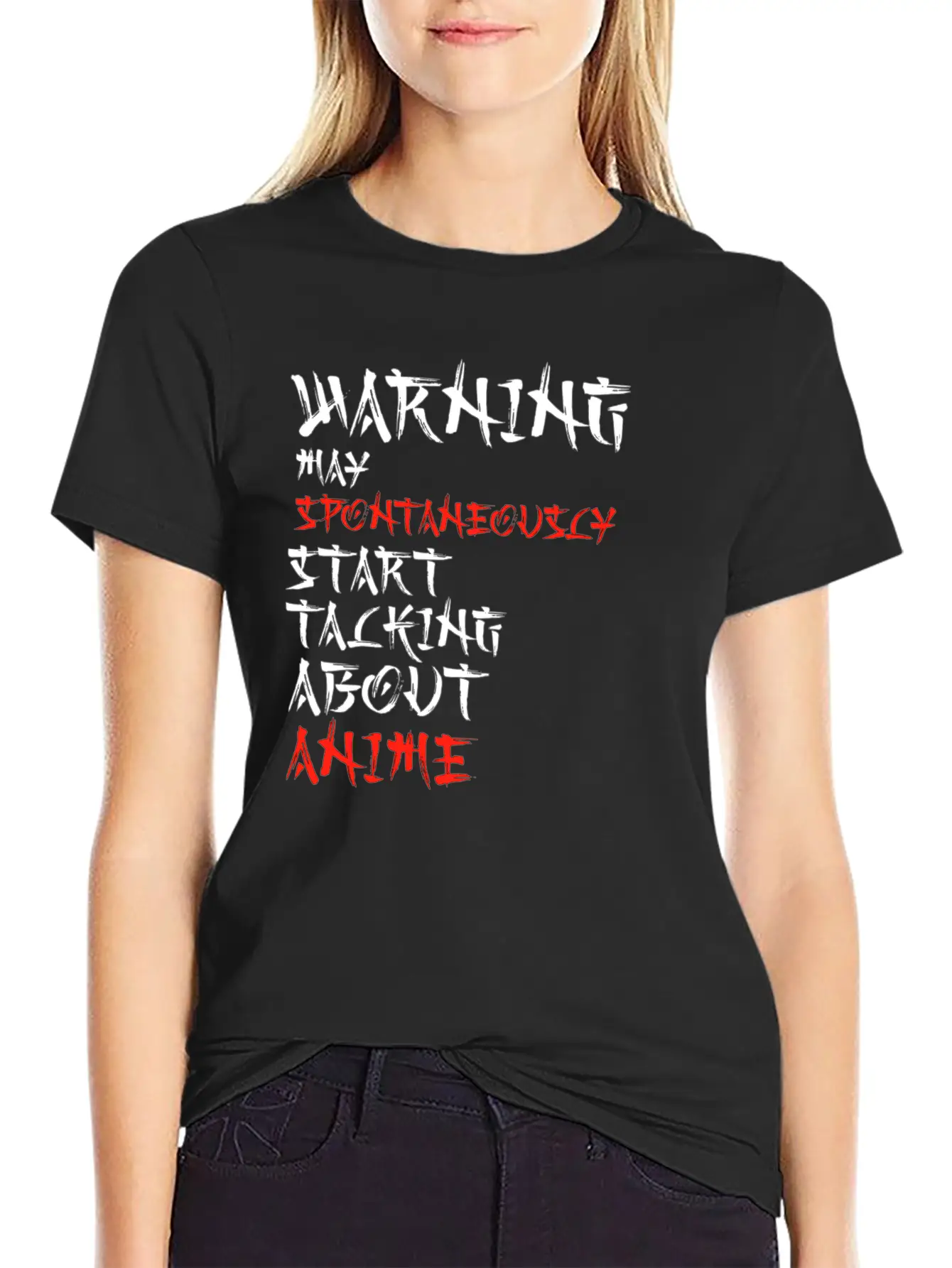 Warning My Spontaneously Start Talking About Anime Comfortable Minimalist Graphic Tee – Summer Style Essential