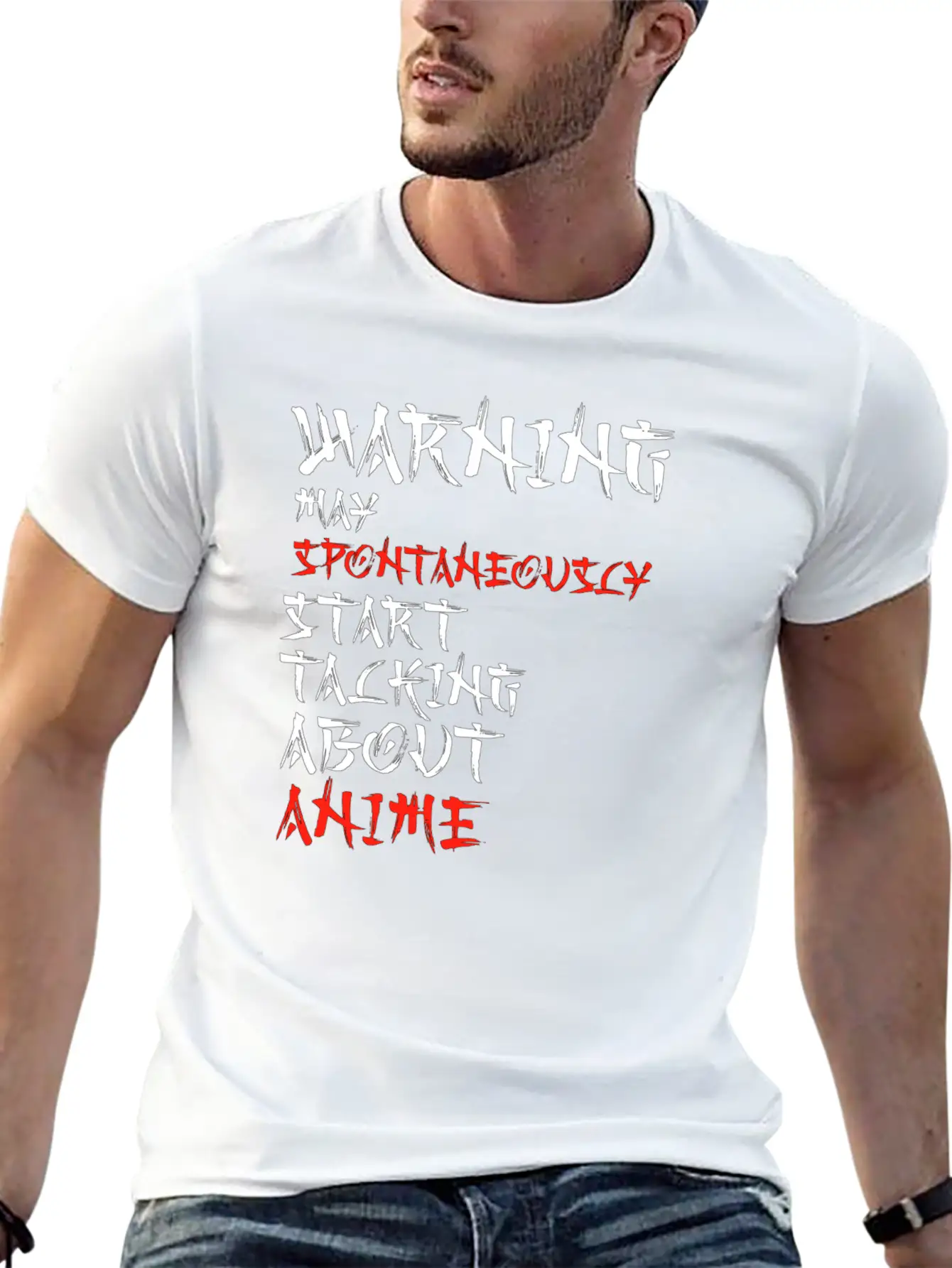Warning My Spontaneously Start Talking About Anime Comfortable Minimalist Graphic Tee – Summer Style Essential