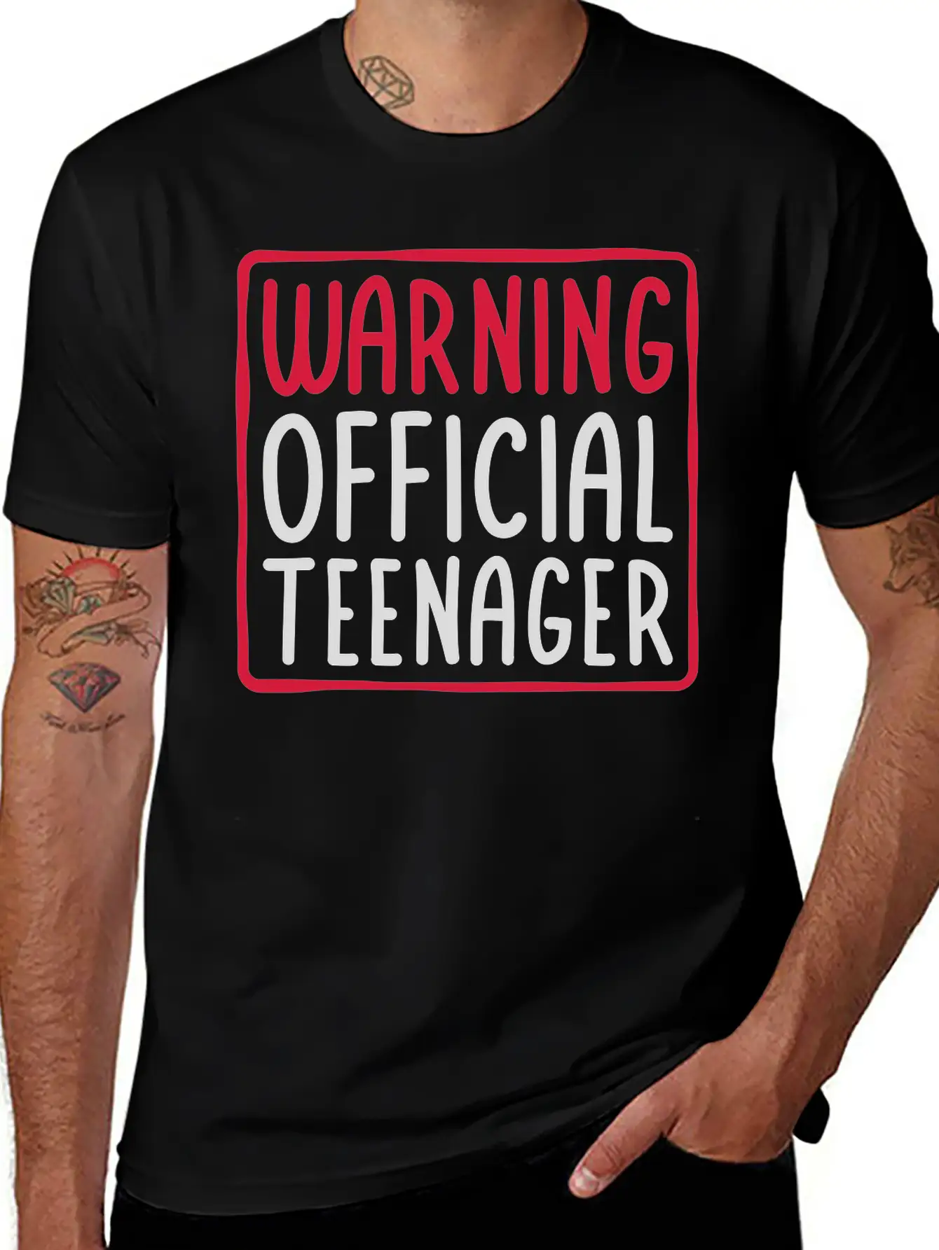 Warning Official Teenager Quote Unisex Short Sleeve Soft Cotton T-Shirt – Casual Everyday Wear