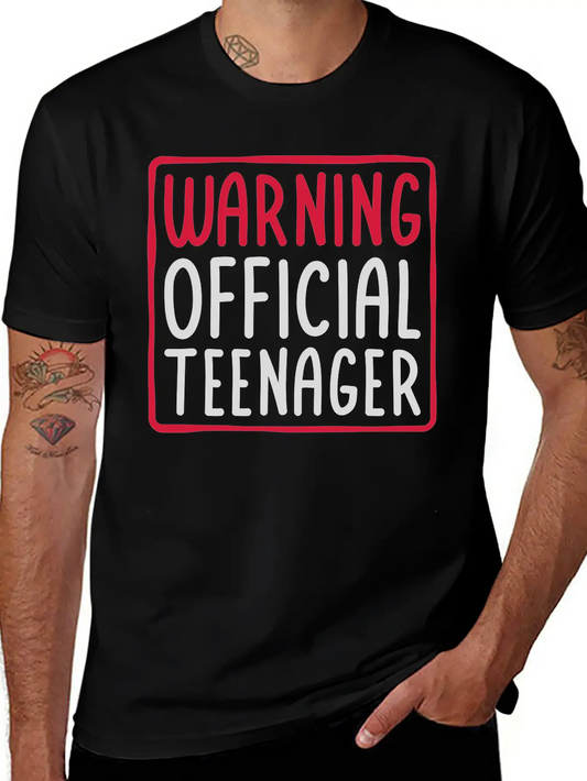 Warning Official Teenager Quote Unisex Short Sleeve Soft Cotton T-Shirt – Casual Everyday Wear