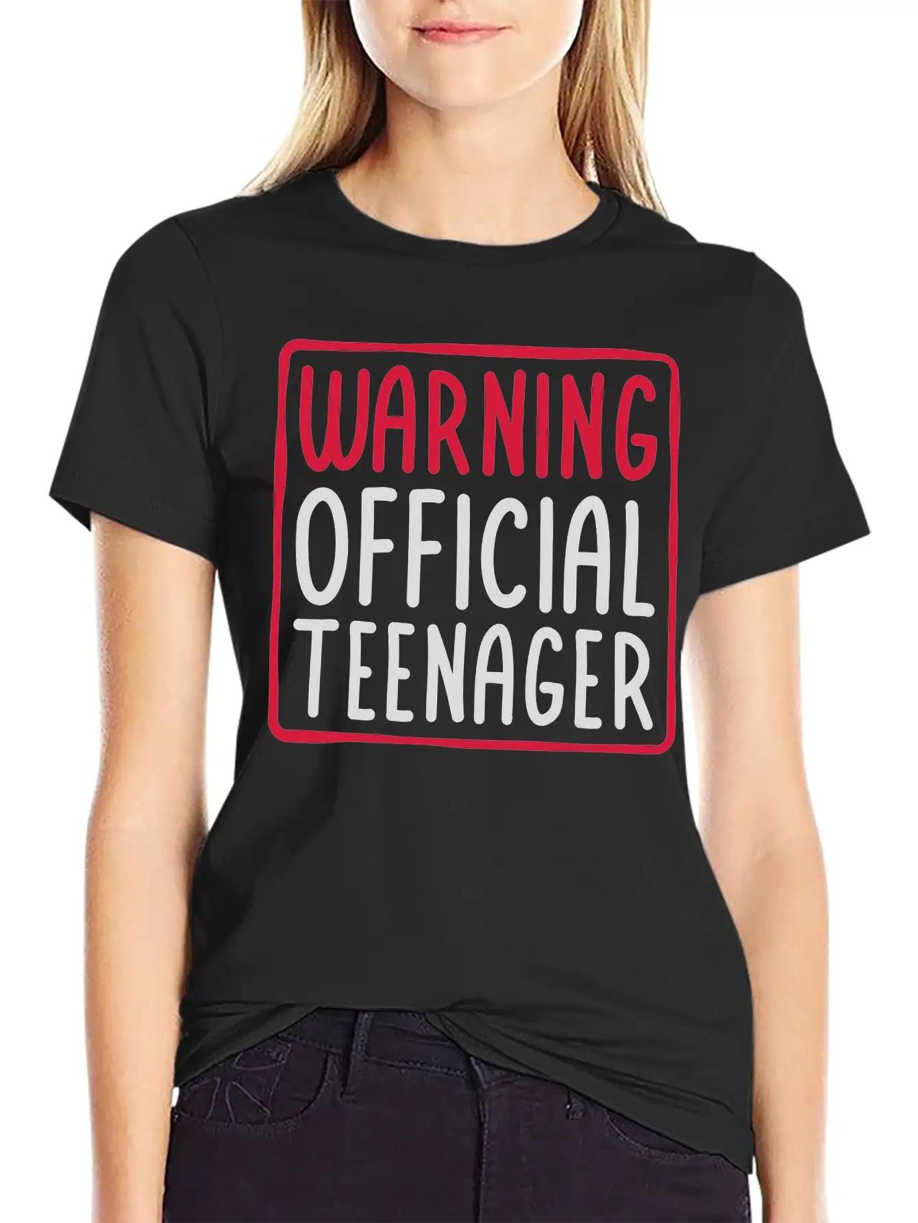 Warning Official Teenager Quote Unisex Short Sleeve Soft Cotton T-Shirt – Casual Everyday Wear