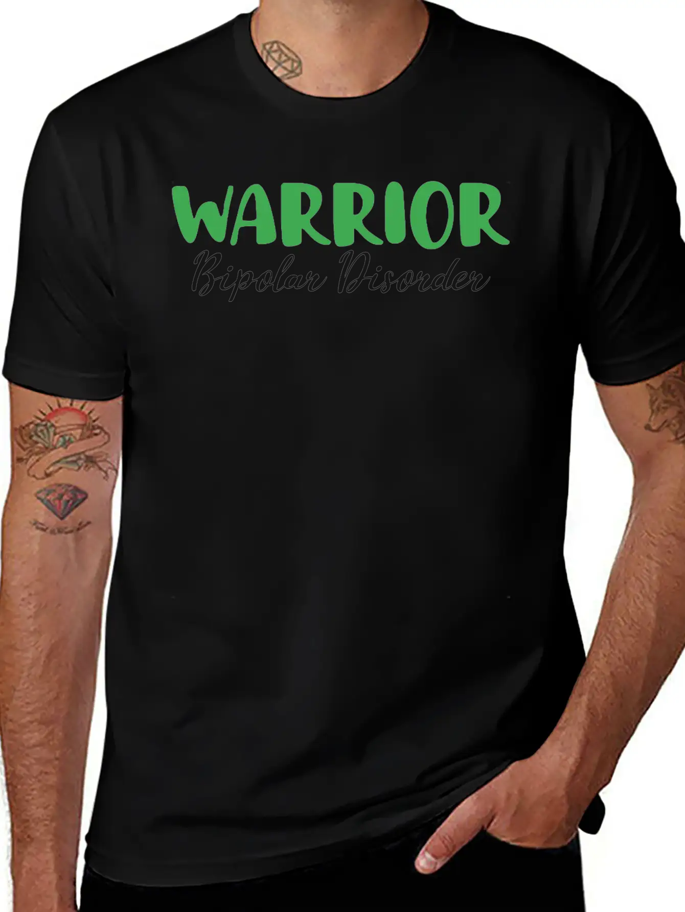 Warrior Bipolar Disorder Depression Unisex Short Sleeve Soft Cotton T-Shirt – Casual Everyday Wear