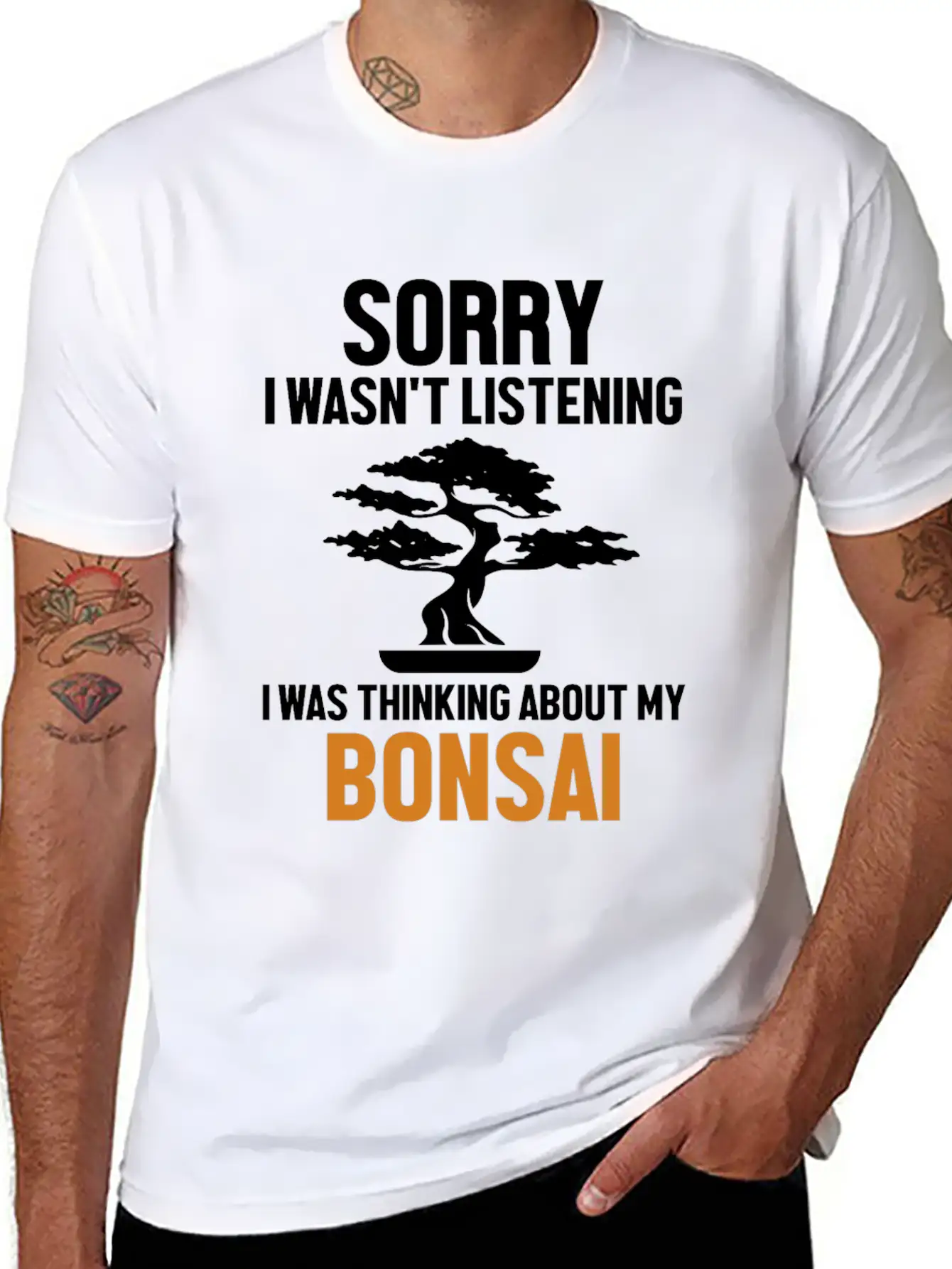 Was Thinking About My Bonsai Indoor Bonsai Unisex Short Sleeve Soft Cotton T-Shirt – Casual Everyday Wear