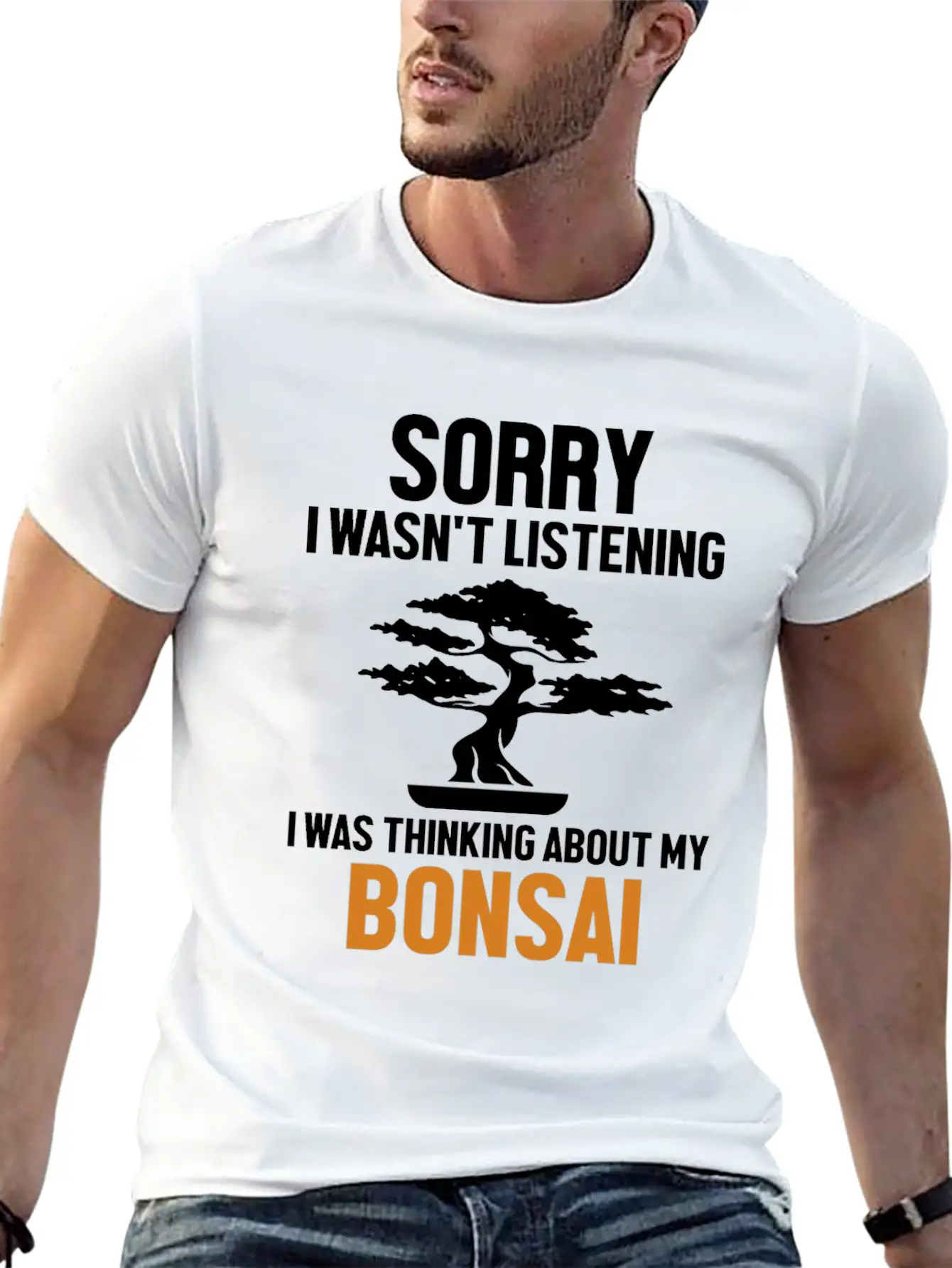 Was Thinking About My Bonsai Indoor Bonsai Unisex Short Sleeve Soft Cotton T-Shirt – Casual Everyday Wear