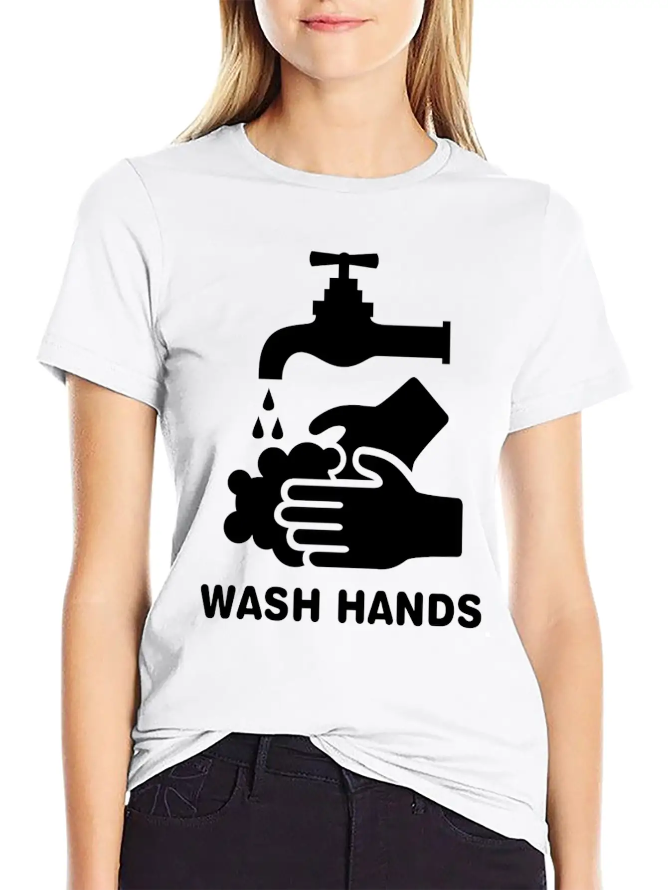 Wash Hands Please Basic Graphic T-Shirt – Daily Comfort In Soft Cotton