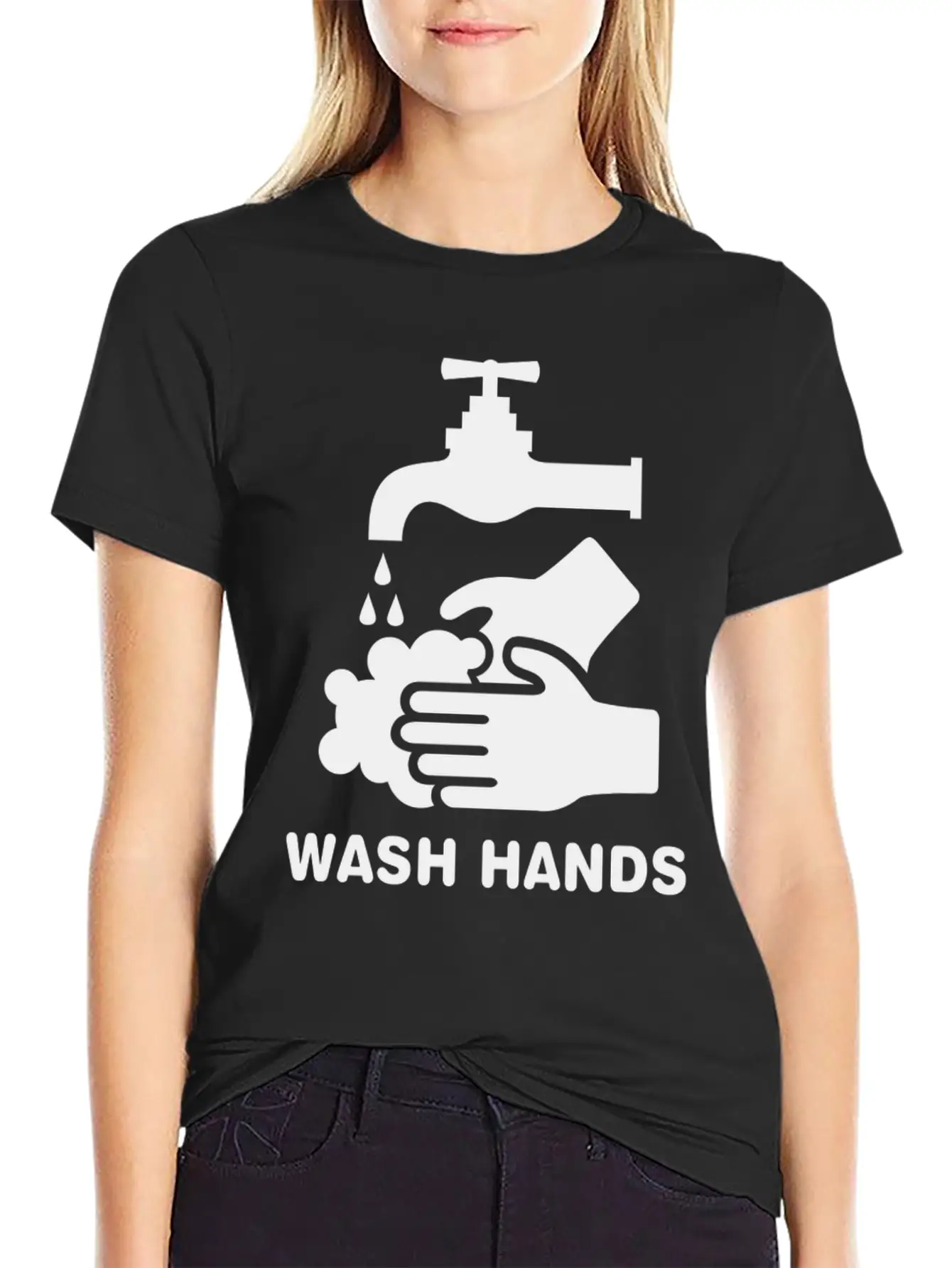 Wash Hands Please Basic Graphic T-Shirt – Daily Comfort In Soft Cotton