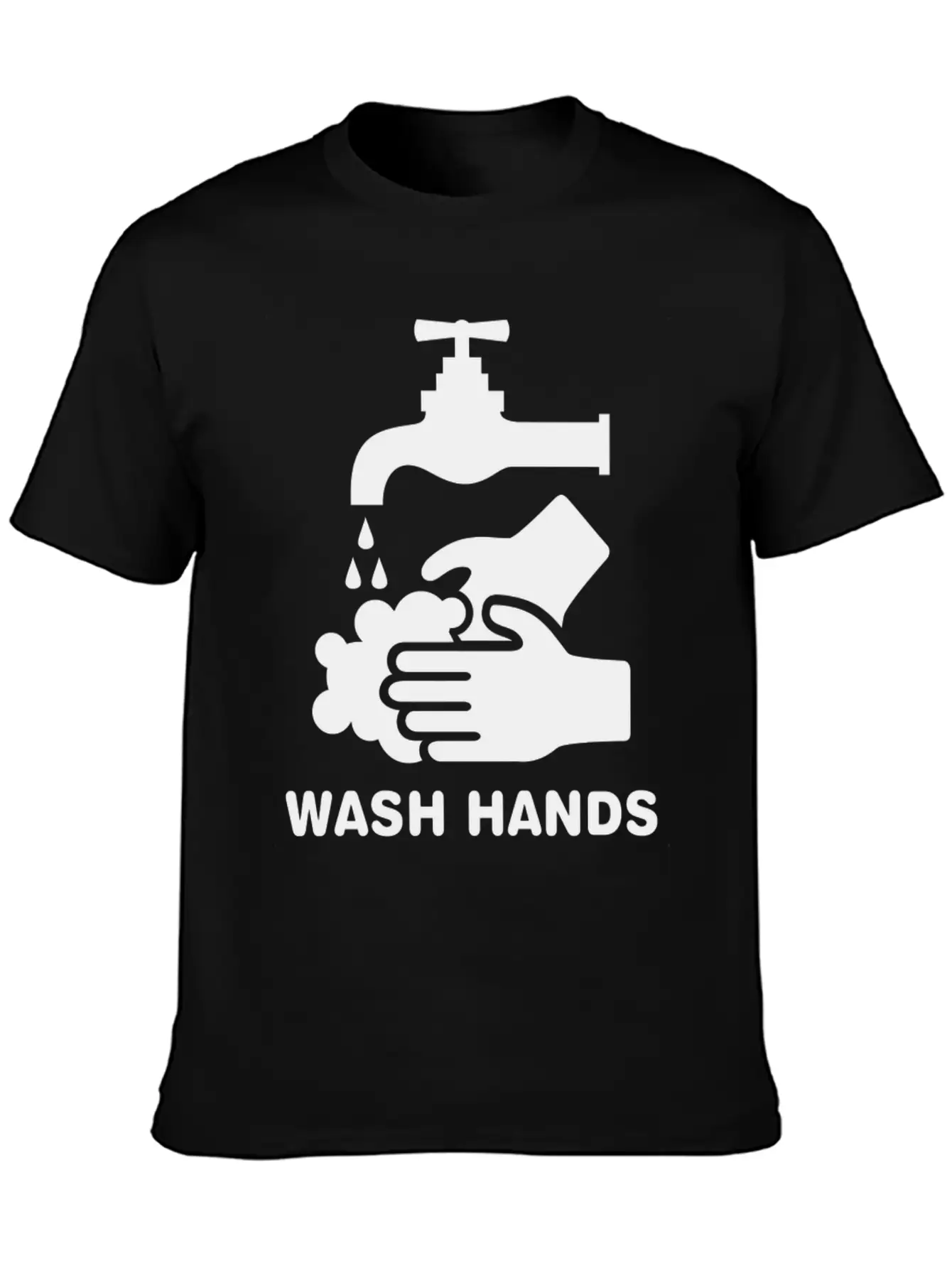 Wash Hands Please Basic Graphic T-Shirt – Daily Comfort In Soft Cotton