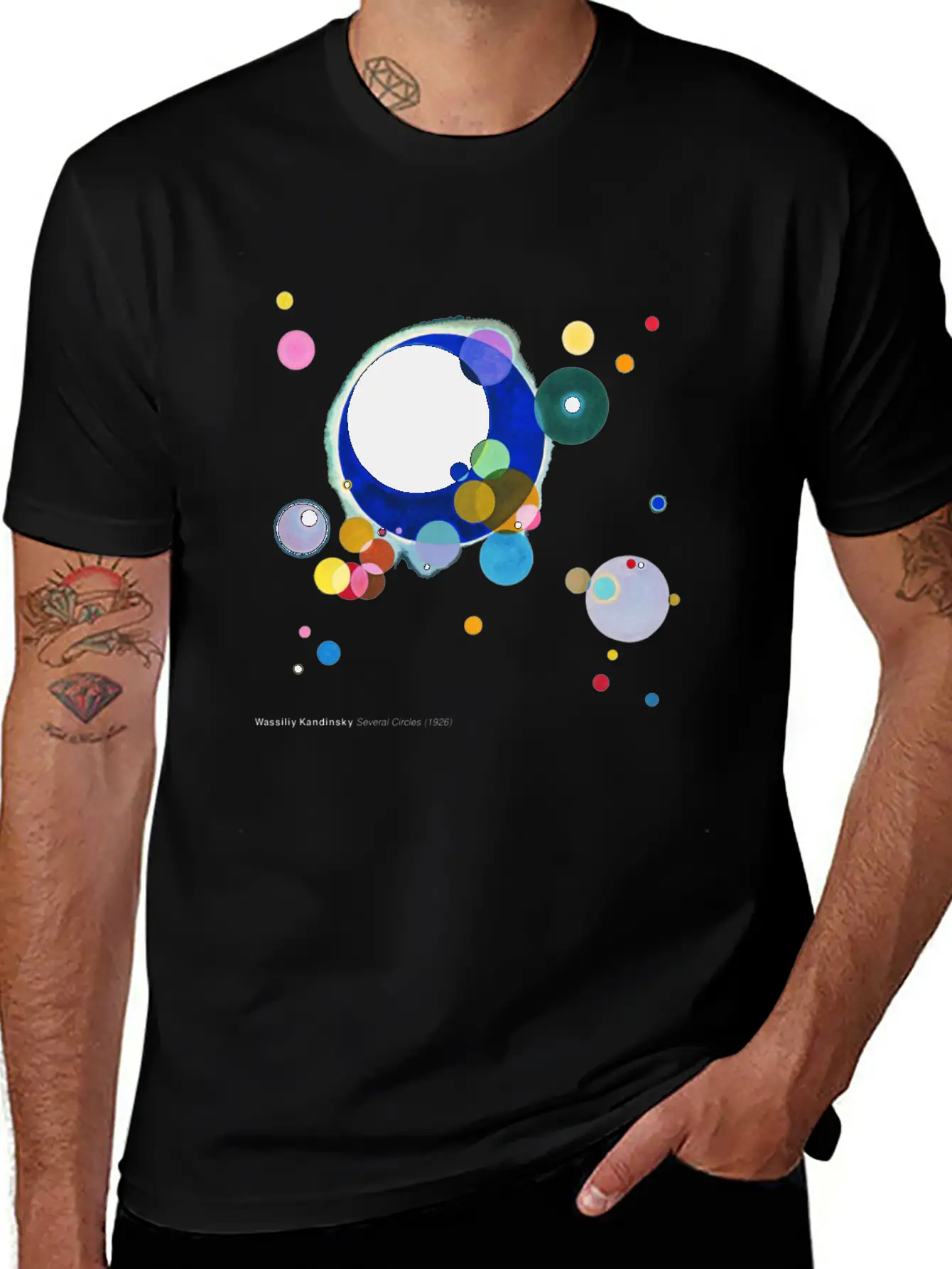 Wassily Kandinsky, Several Circles Unisex Short Sleeve Soft Cotton T-Shirt – Casual Everyday Wear