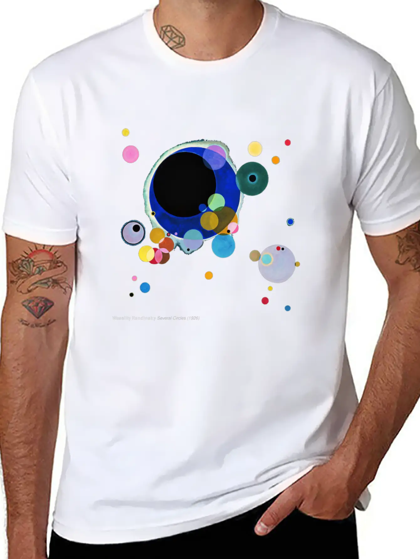 Wassily Kandinsky, Several Circles Unisex Short Sleeve Soft Cotton T-Shirt – Casual Everyday Wear