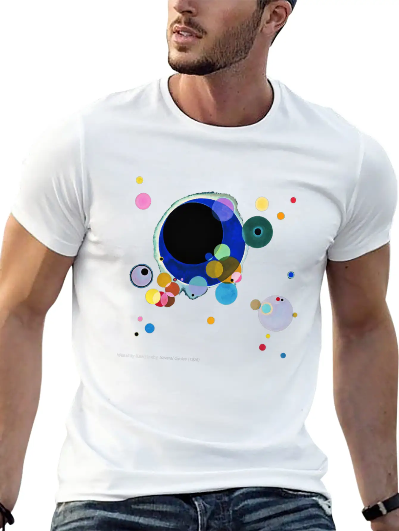 Wassily Kandinsky, Several Circles Unisex Short Sleeve Soft Cotton T-Shirt – Casual Everyday Wear