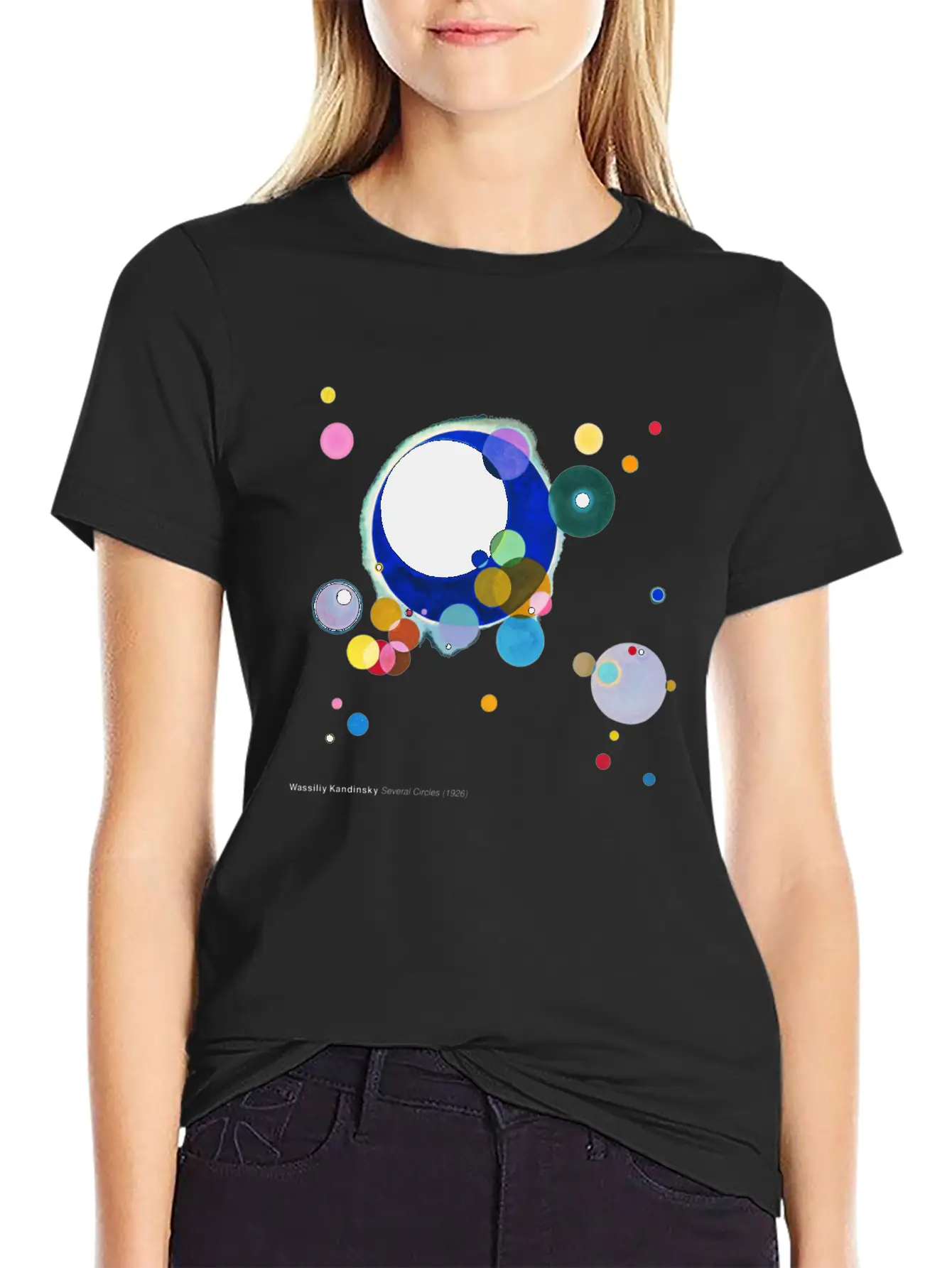 Wassily Kandinsky, Several Circles Unisex Short Sleeve Soft Cotton T-Shirt – Casual Everyday Wear