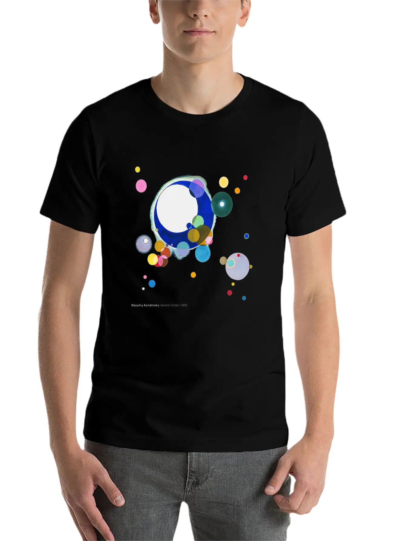 Wassily Kandinsky, Several Circles Unisex Short Sleeve Soft Cotton T-Shirt – Casual Everyday Wear