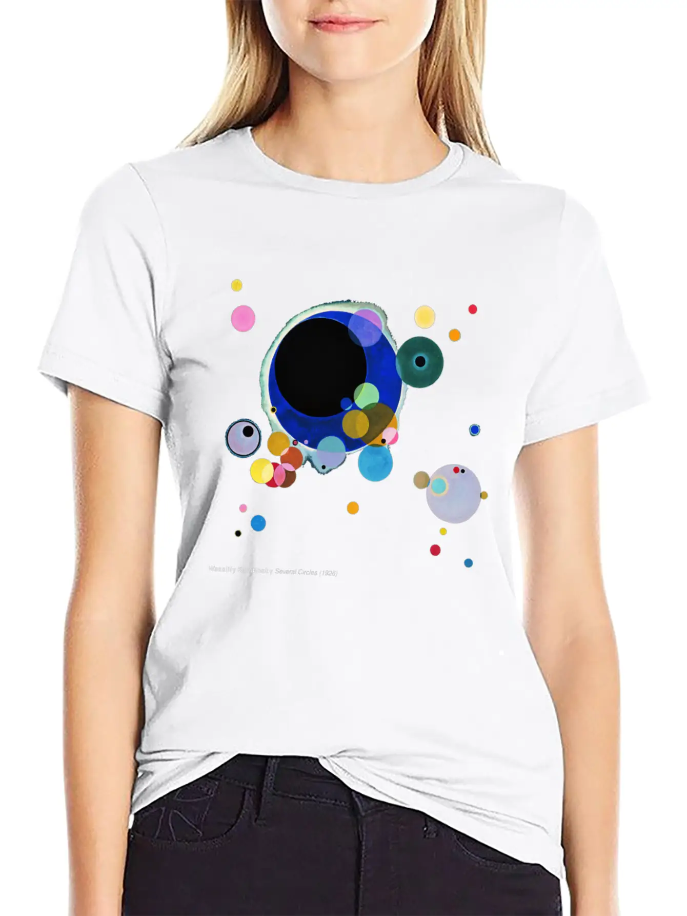 Wassily Kandinsky, Several Circles Unisex Short Sleeve Soft Cotton T-Shirt – Casual Everyday Wear