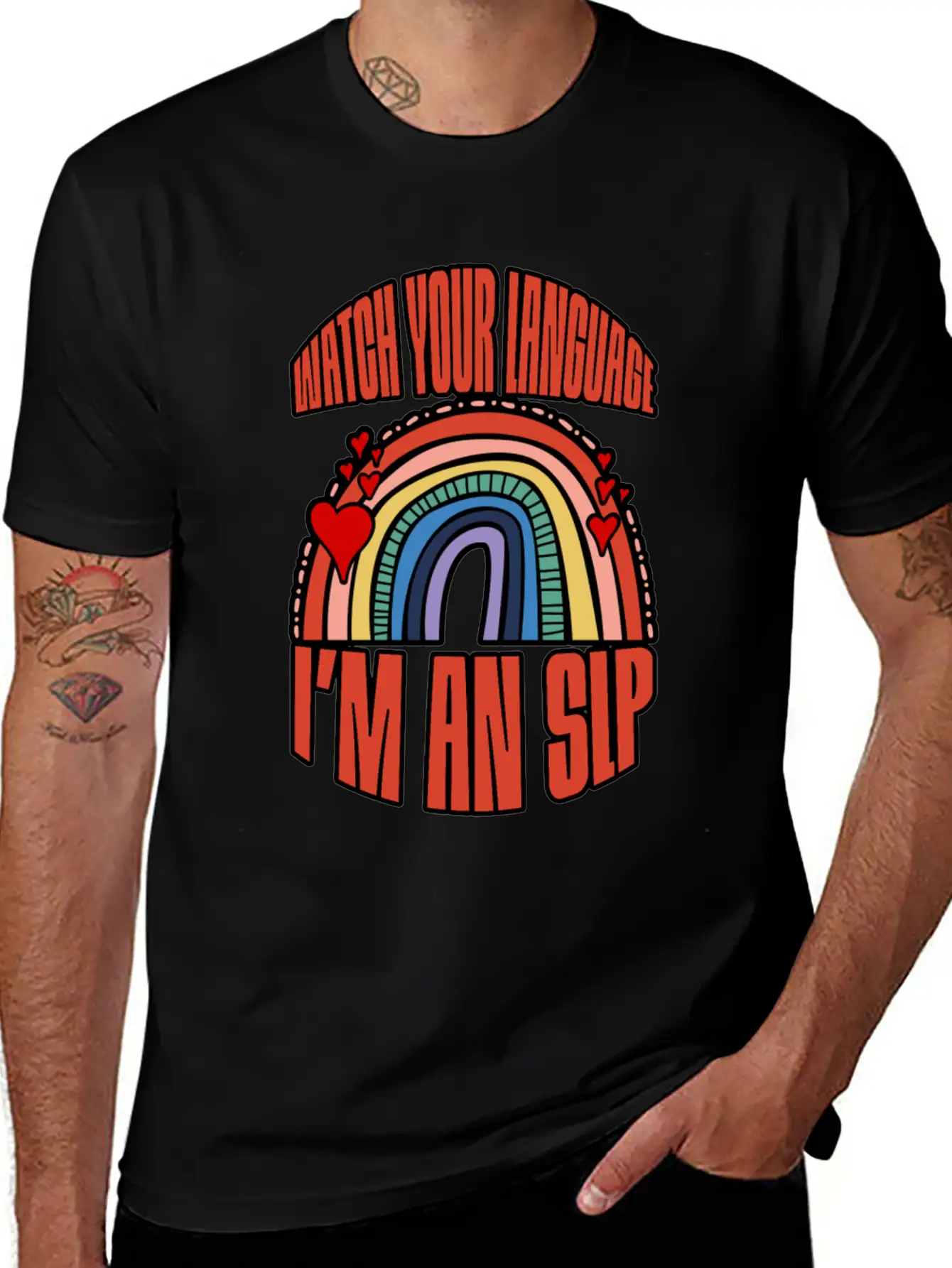 Watch Your Language I'm An Slp 3 Unisex Short Sleeve Soft Cotton T-Shirt – Casual Everyday Wear