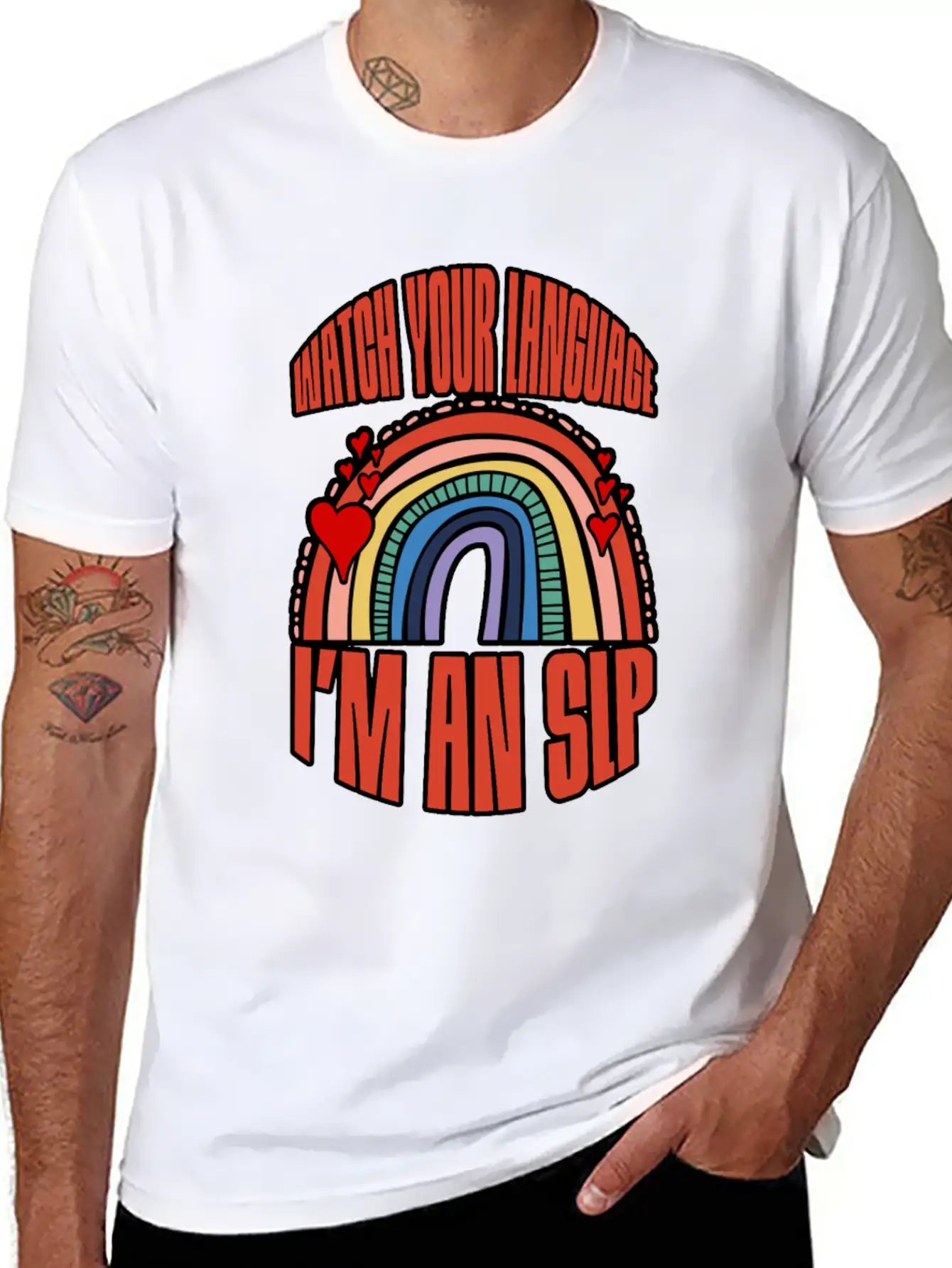 Watch Your Language I'm An Slp 3 Unisex Short Sleeve Soft Cotton T-Shirt – Casual Everyday Wear