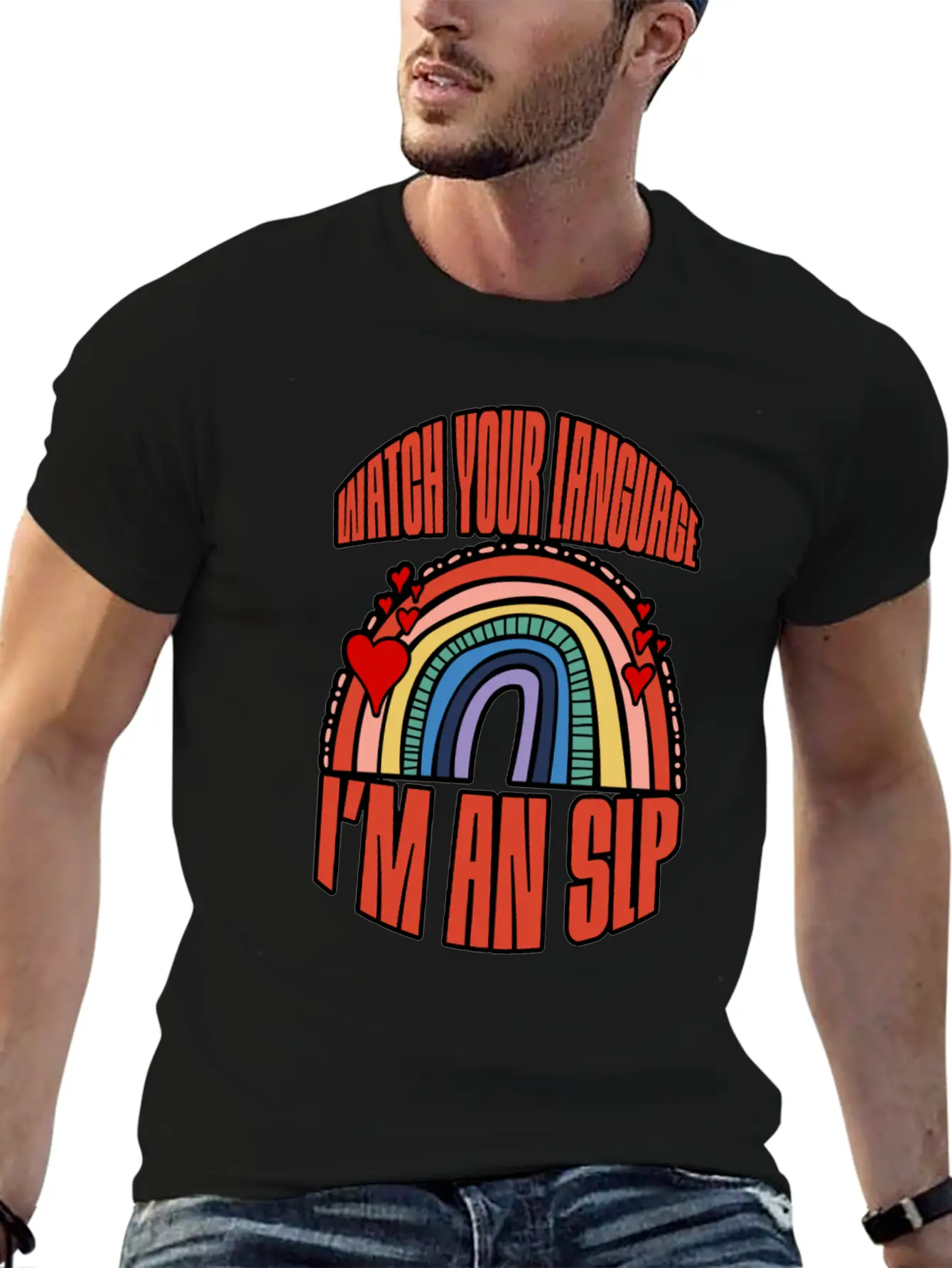 Watch Your Language I'm An Slp 3 Unisex Short Sleeve Soft Cotton T-Shirt – Casual Everyday Wear