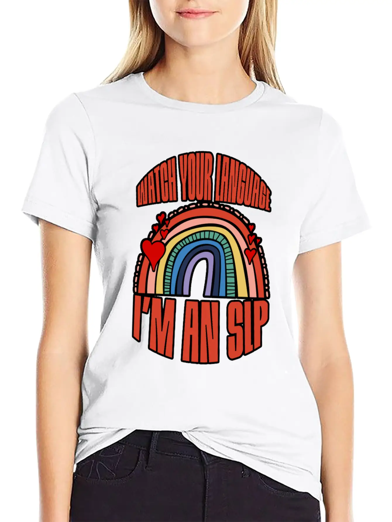 Watch Your Language I'm An Slp 3 Unisex Short Sleeve Soft Cotton T-Shirt – Casual Everyday Wear
