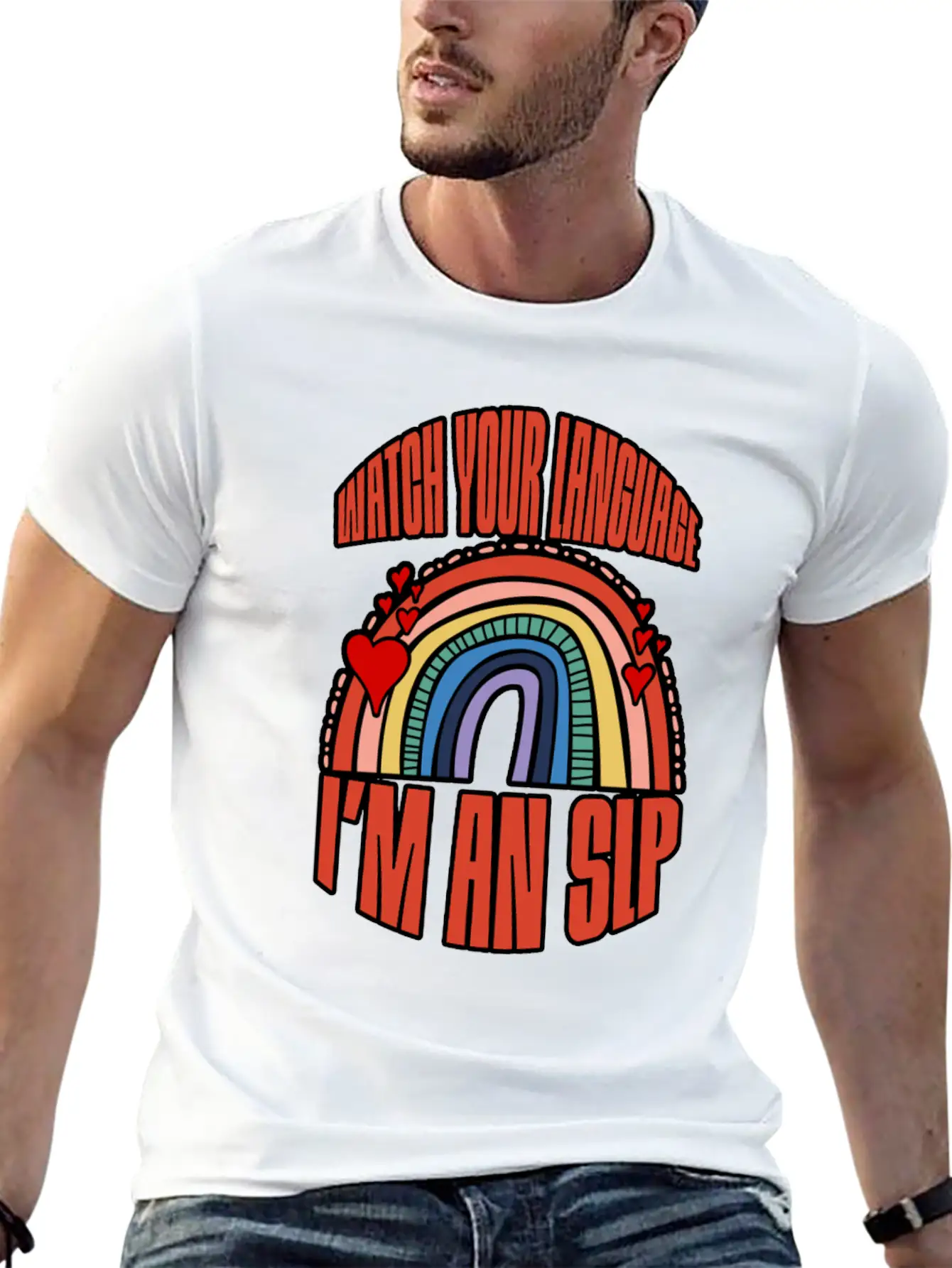 Watch Your Language I'm An Slp 3 Unisex Short Sleeve Soft Cotton T-Shirt – Casual Everyday Wear