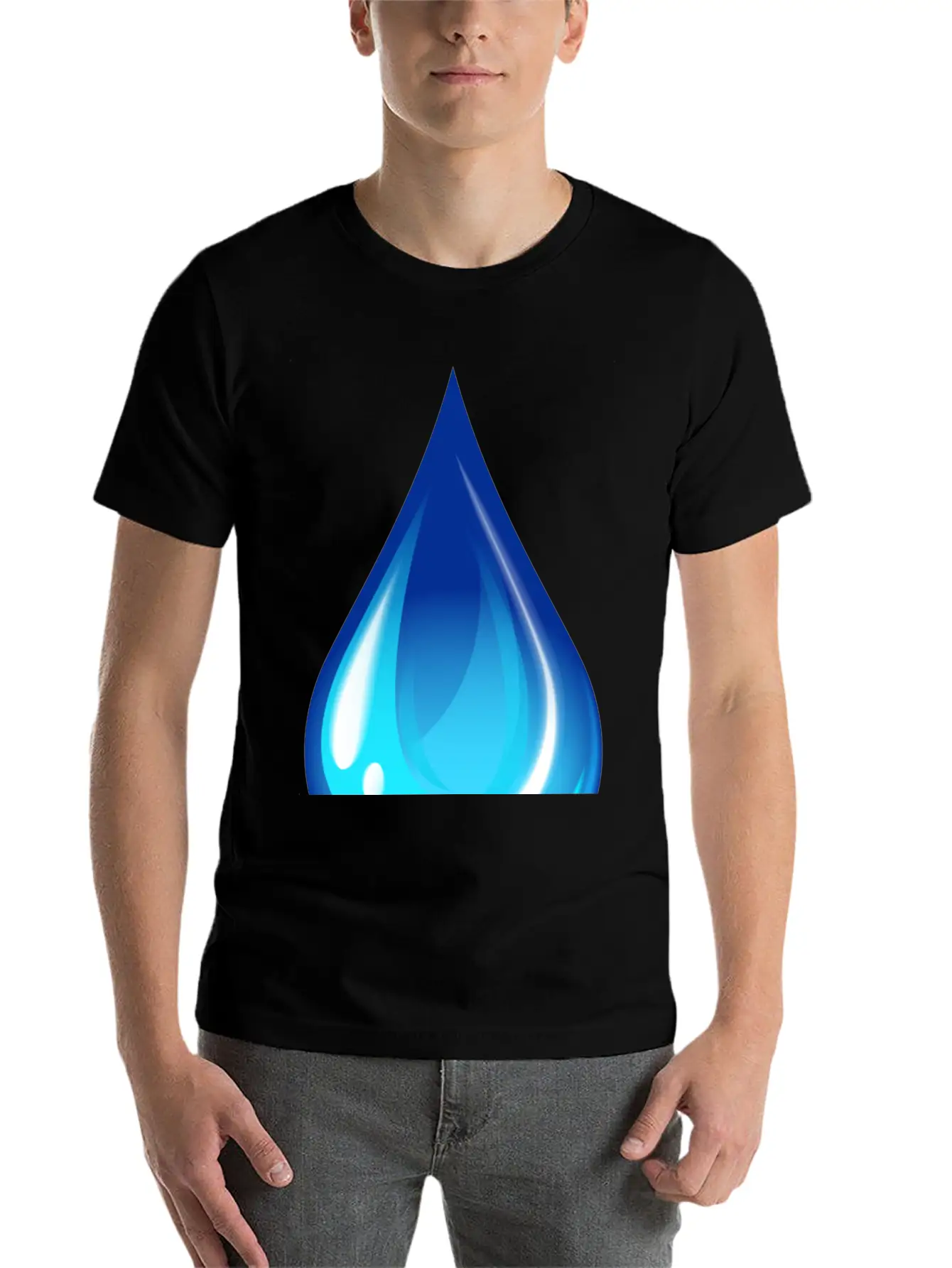 Water Drop Unisex Short Sleeve Soft Cotton T-Shirt – Casual Everyday Wear