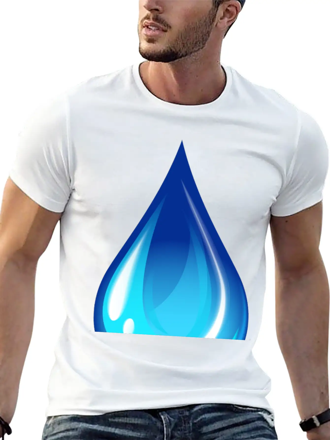 Water Drop Unisex Short Sleeve Soft Cotton T-Shirt – Casual Everyday Wear