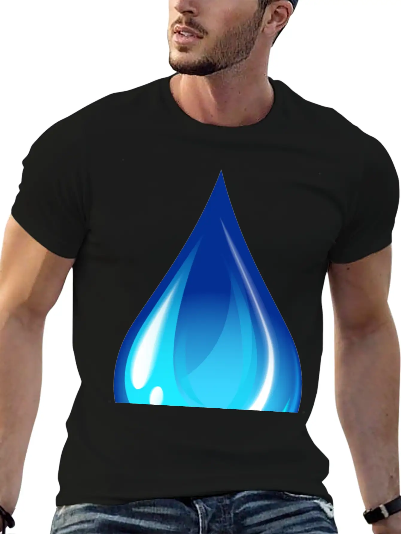 Water Drop Unisex Short Sleeve Soft Cotton T-Shirt – Casual Everyday Wear
