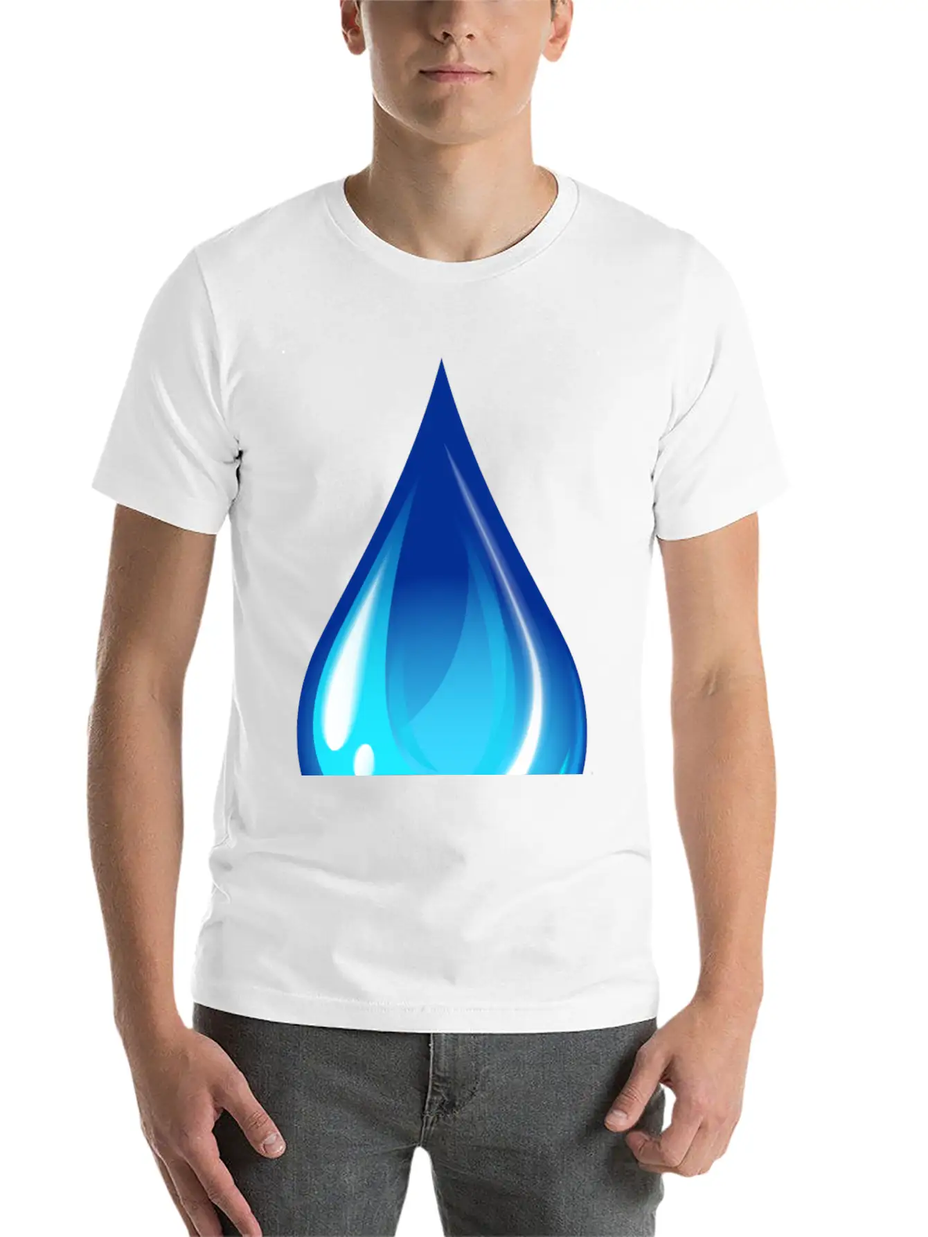 Water Drop Unisex Short Sleeve Soft Cotton T-Shirt – Casual Everyday Wear