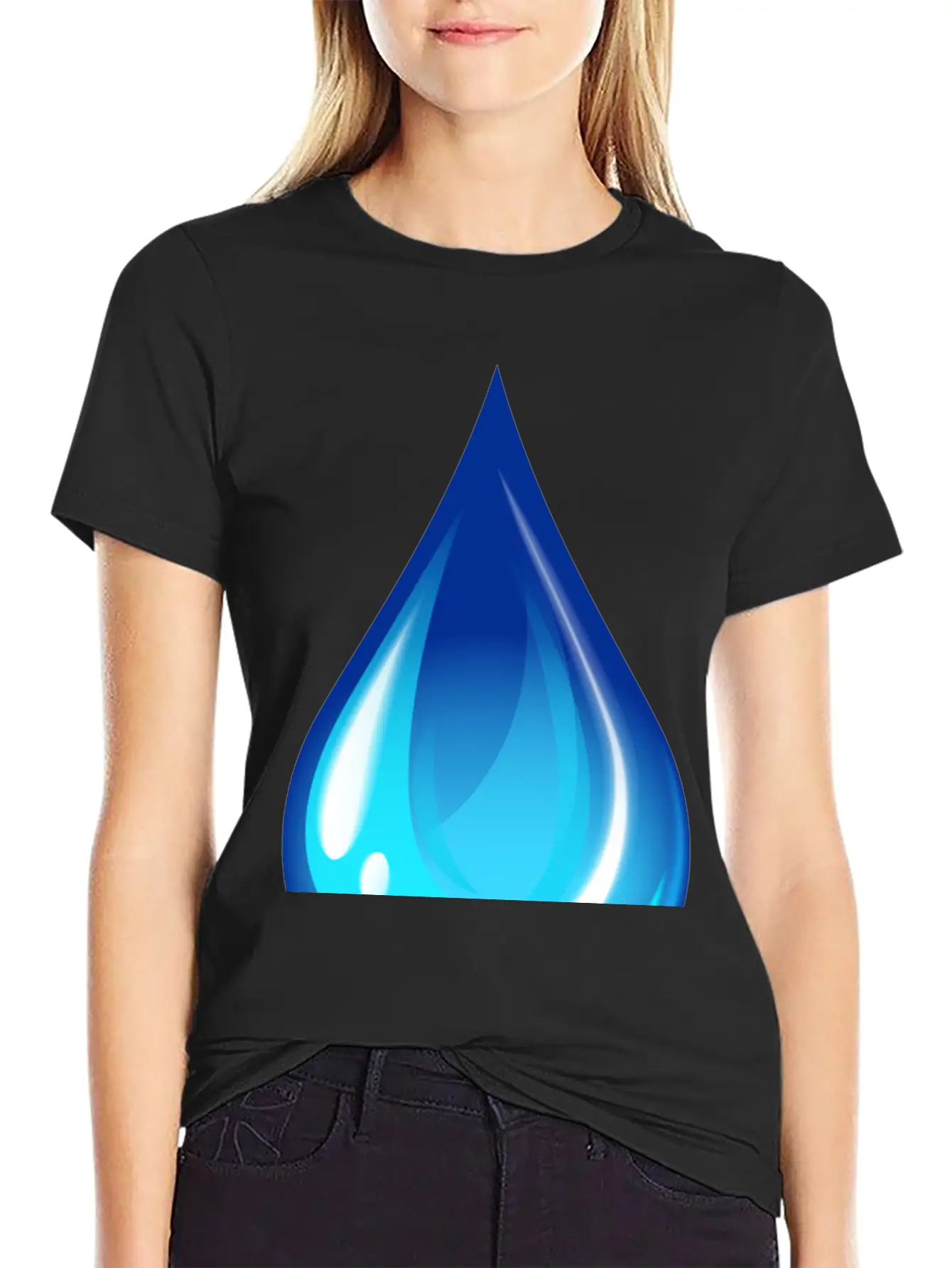 Water Drop Unisex Short Sleeve Soft Cotton T-Shirt – Casual Everyday Wear