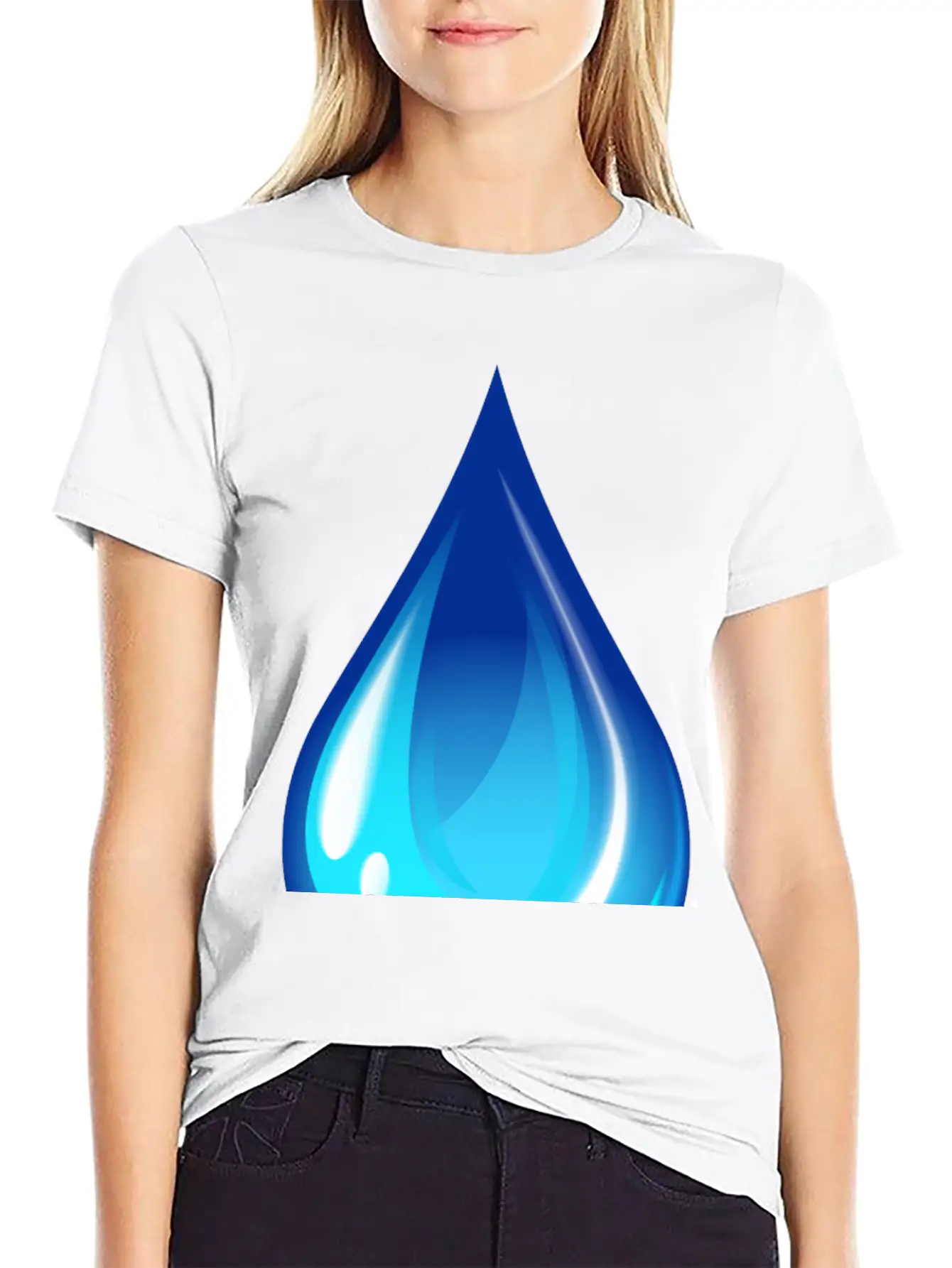 Water Drop Unisex Short Sleeve Soft Cotton T-Shirt – Casual Everyday Wear