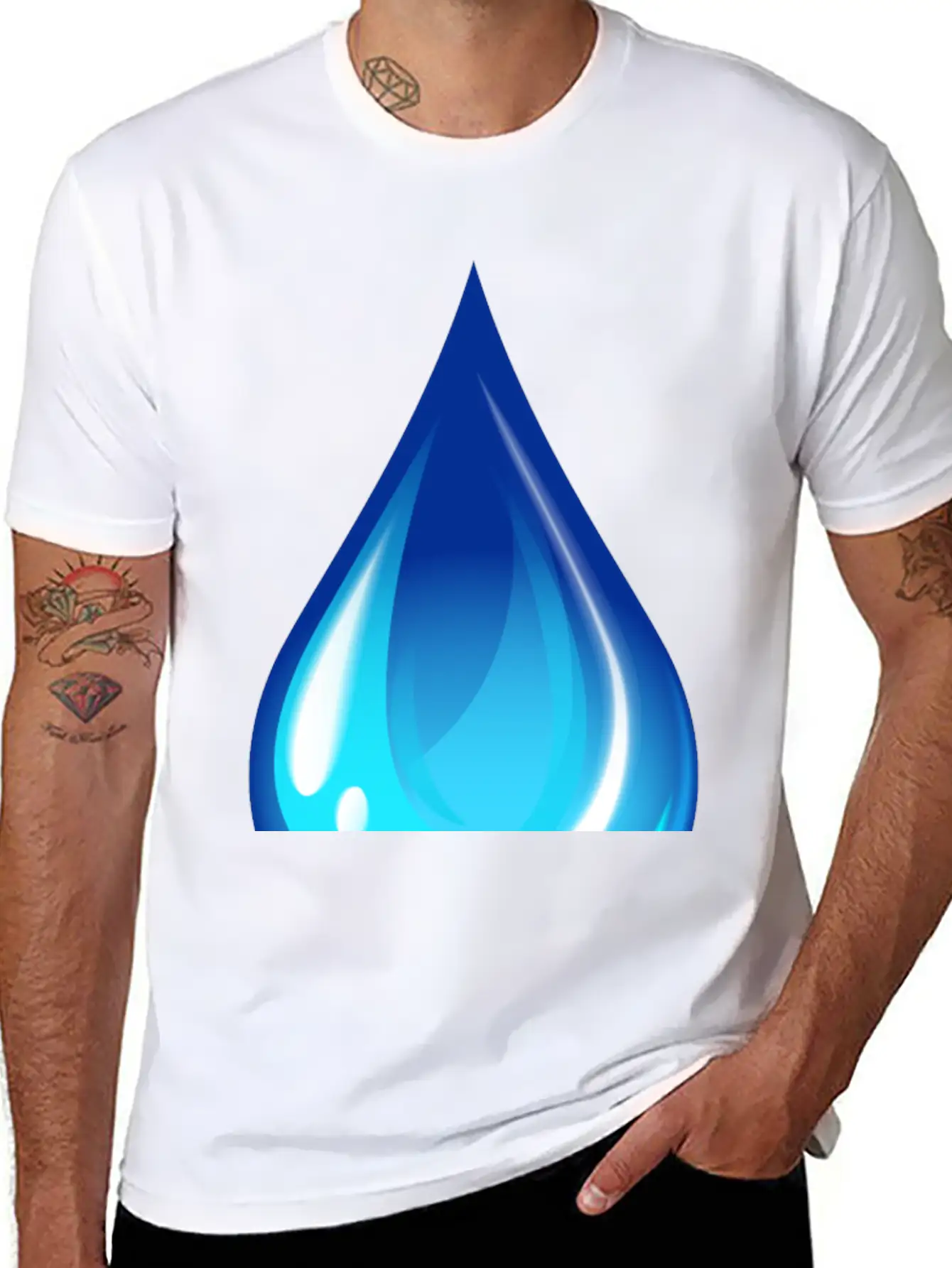 Water Drop Unisex Short Sleeve Soft Cotton T-Shirt – Casual Everyday Wear